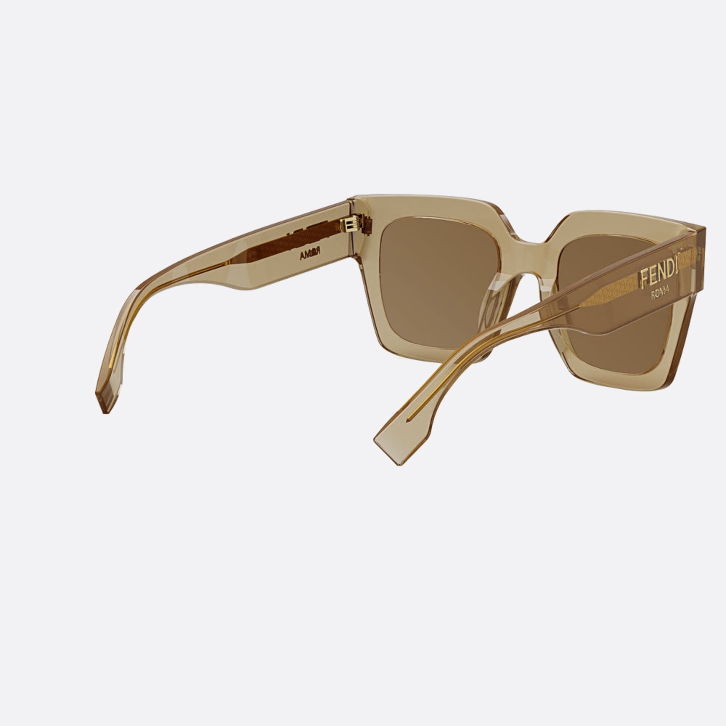 Fendi 50mm Fendi Roma 57e Brown Squared Women Sunglasses - Additional Angle