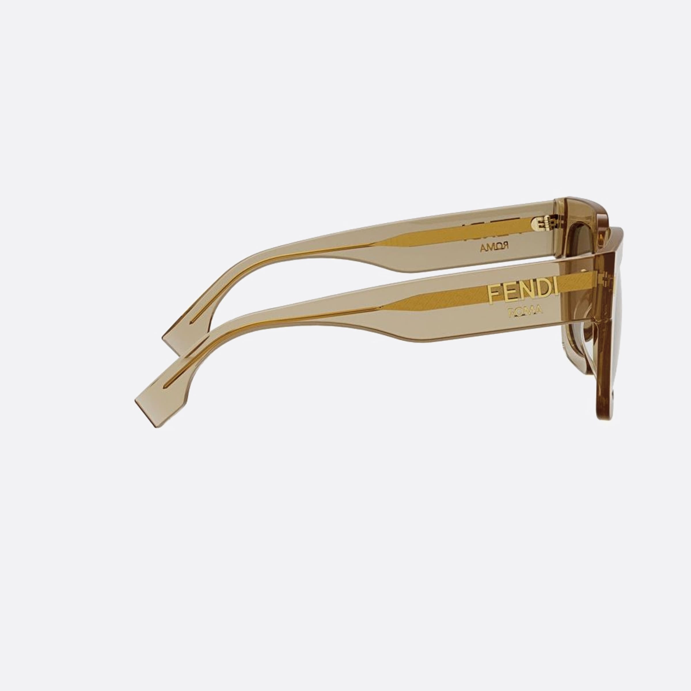 Fendi 50mm Fendi Roma 57e Brown Squared Women Sunglasses - Additional Angle