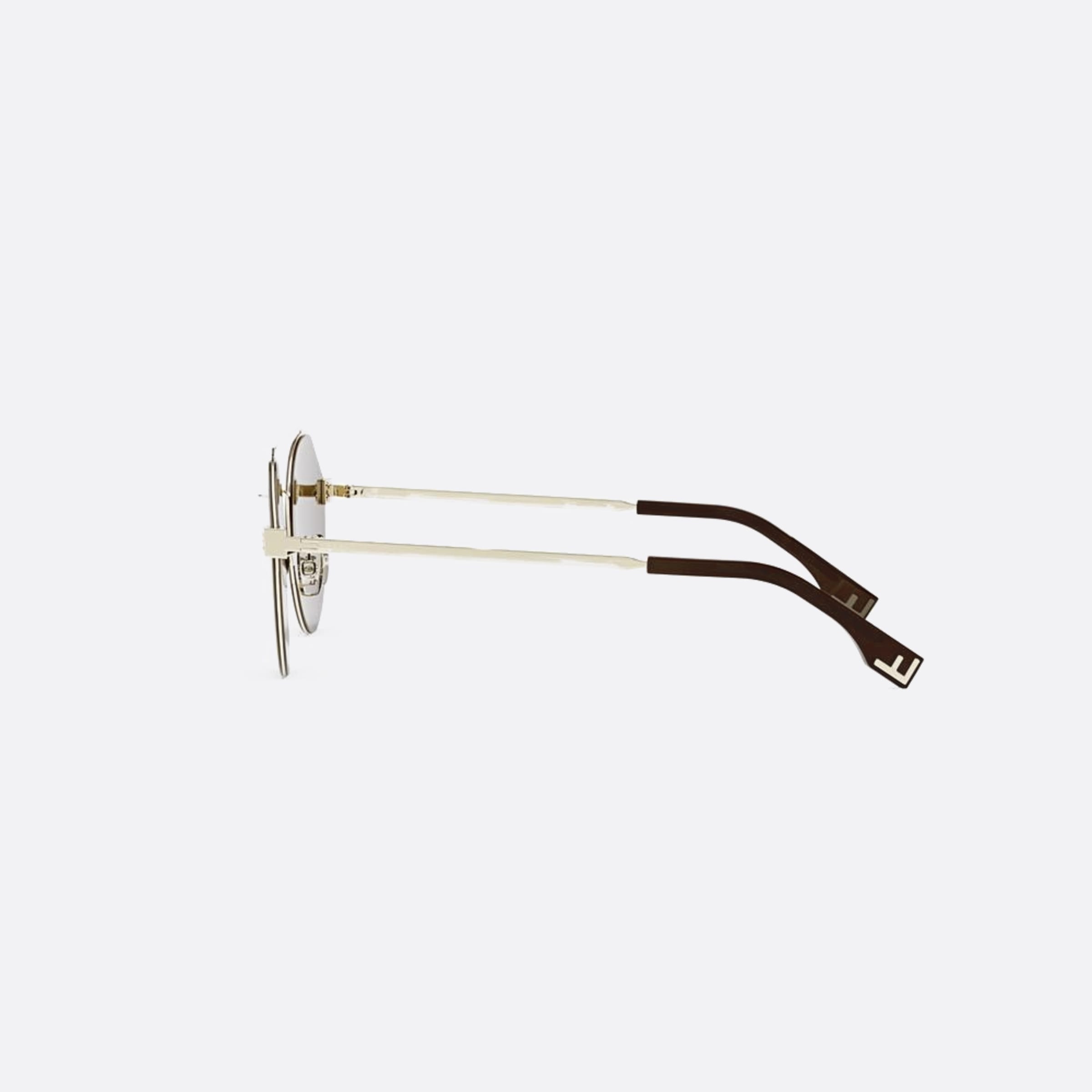 Fendi 55mm Fendi Sky 10g Gold Round Men Sunglasses - Detail View