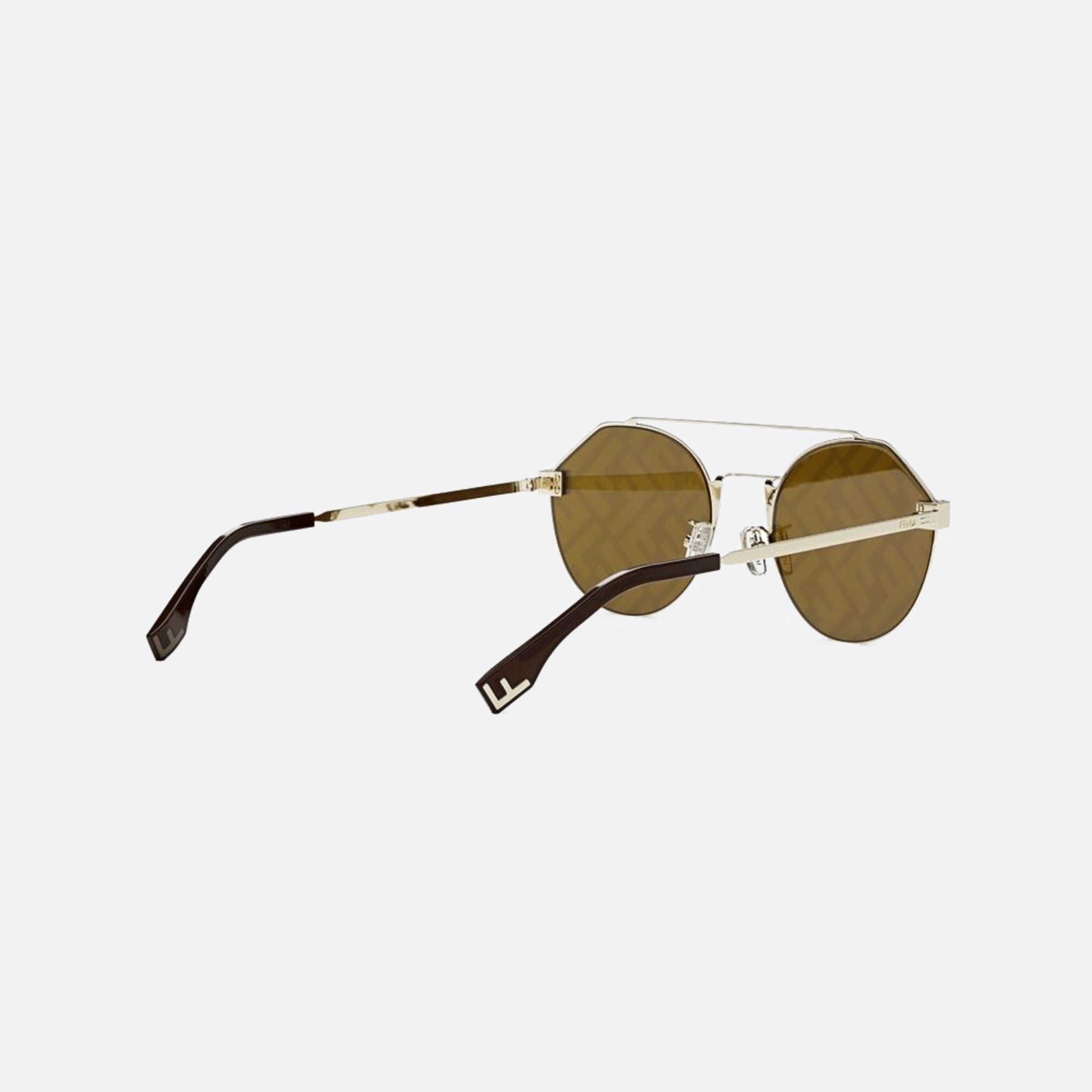 Fendi 55mm Fendi Sky 10g Gold Round Men Sunglasses - Additional Angle