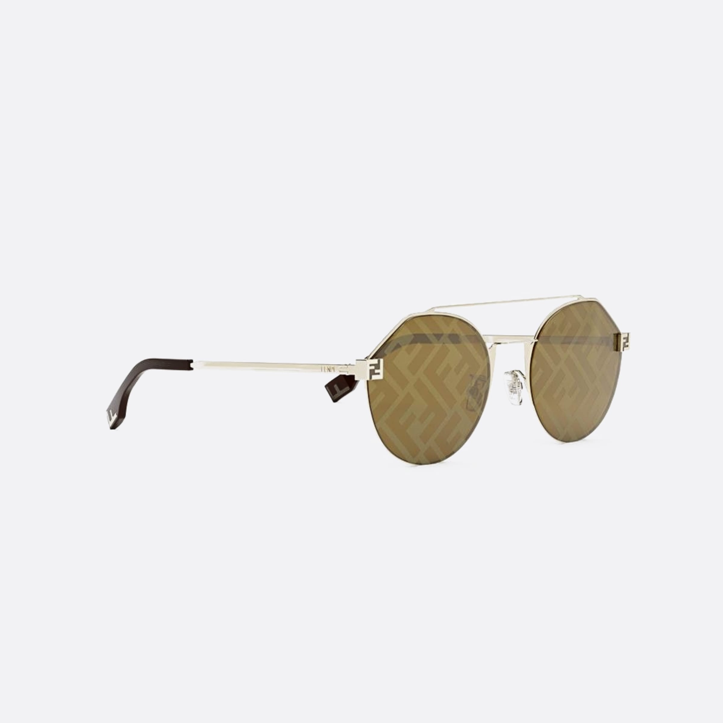 Fendi 55mm Fendi Sky 10g Gold Round Men Sunglasses - Additional Angle