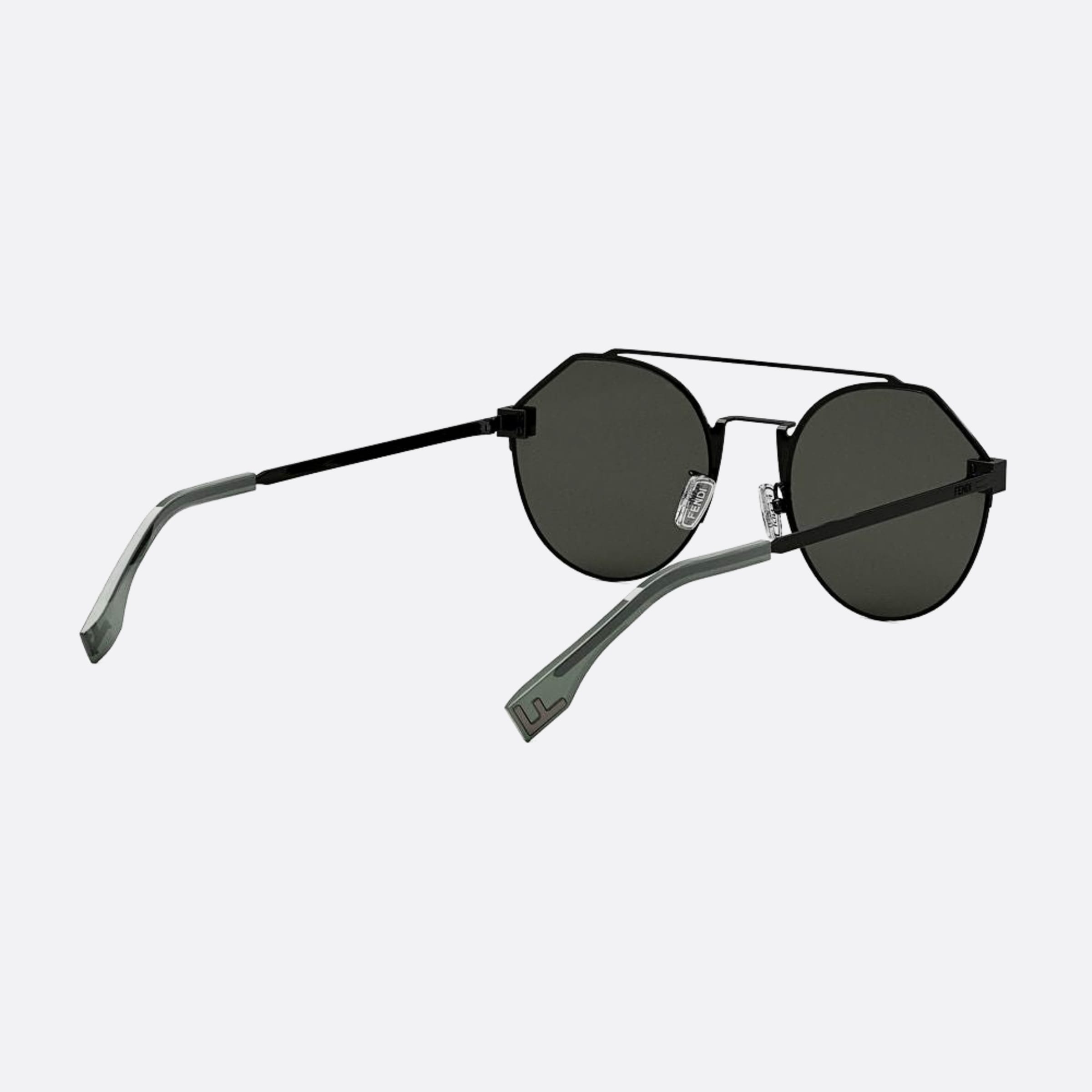 Fendi 55mm Fendi Sky 14a Black Round Men Sunglasses - Additional Angle