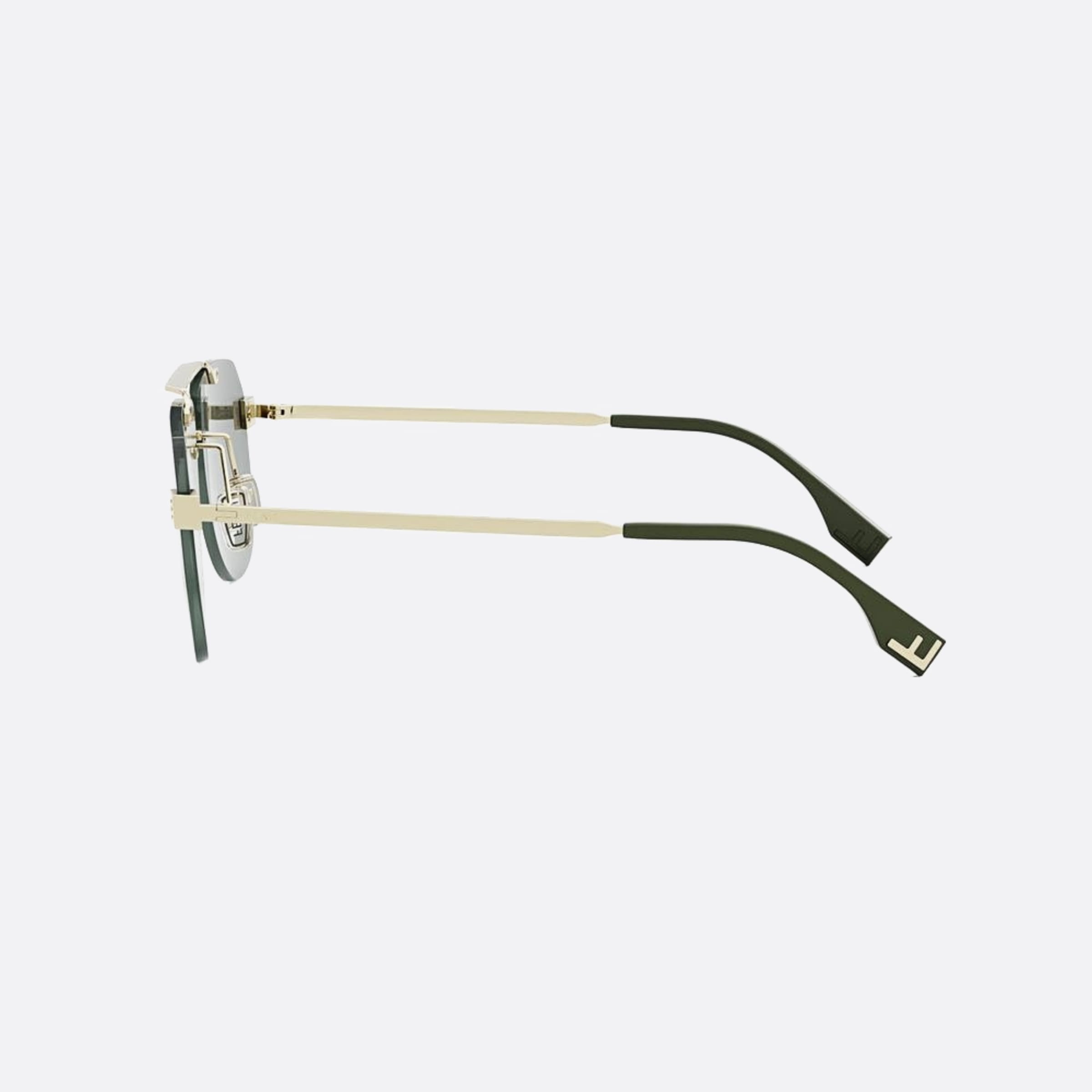 Fendi 61mm Fendi Sky 32n Gold Pilot Men Sunglasses - Detail View
