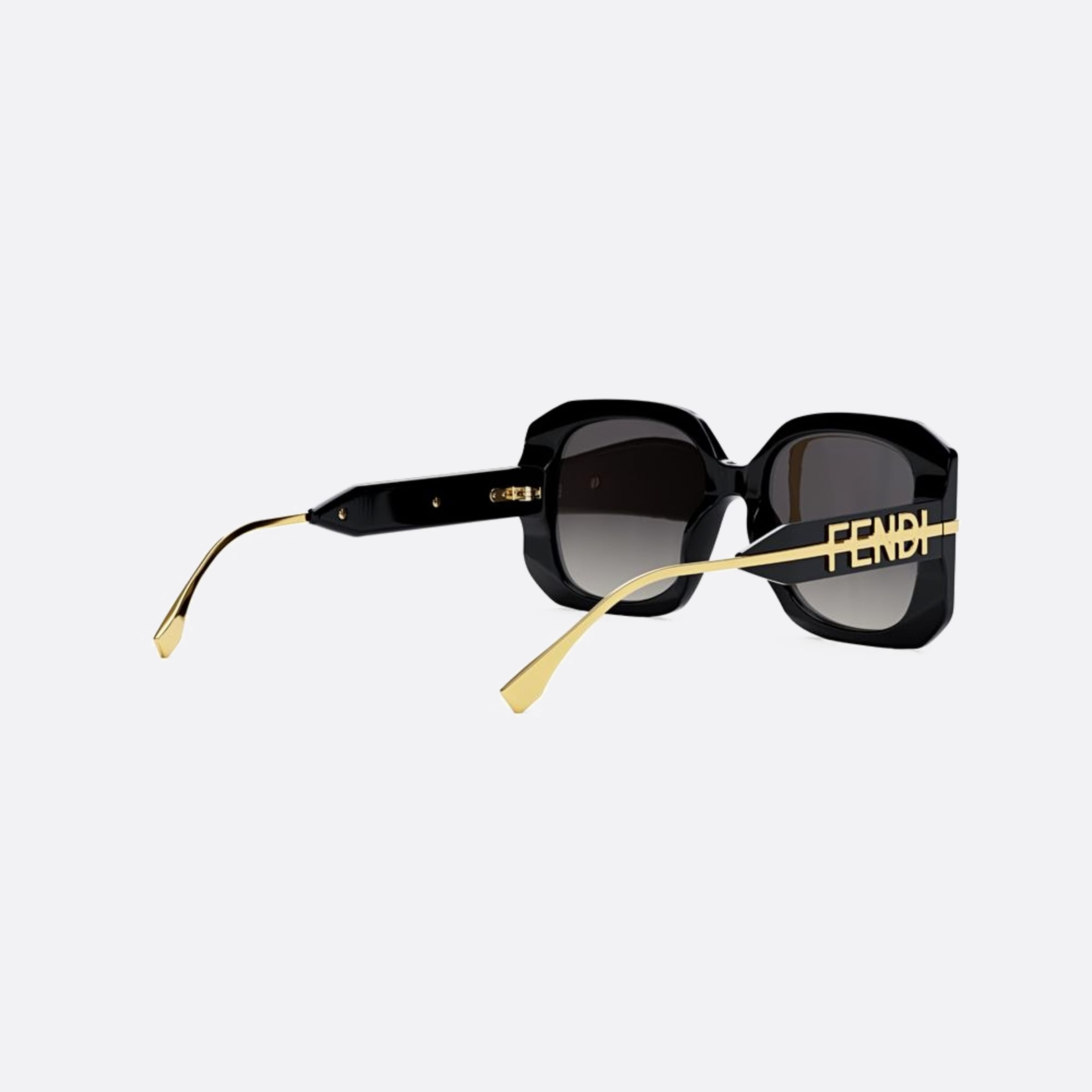 Fendi 55mm Fendigraphy 01b Black Squared Women Sunglasses - Additional Angle