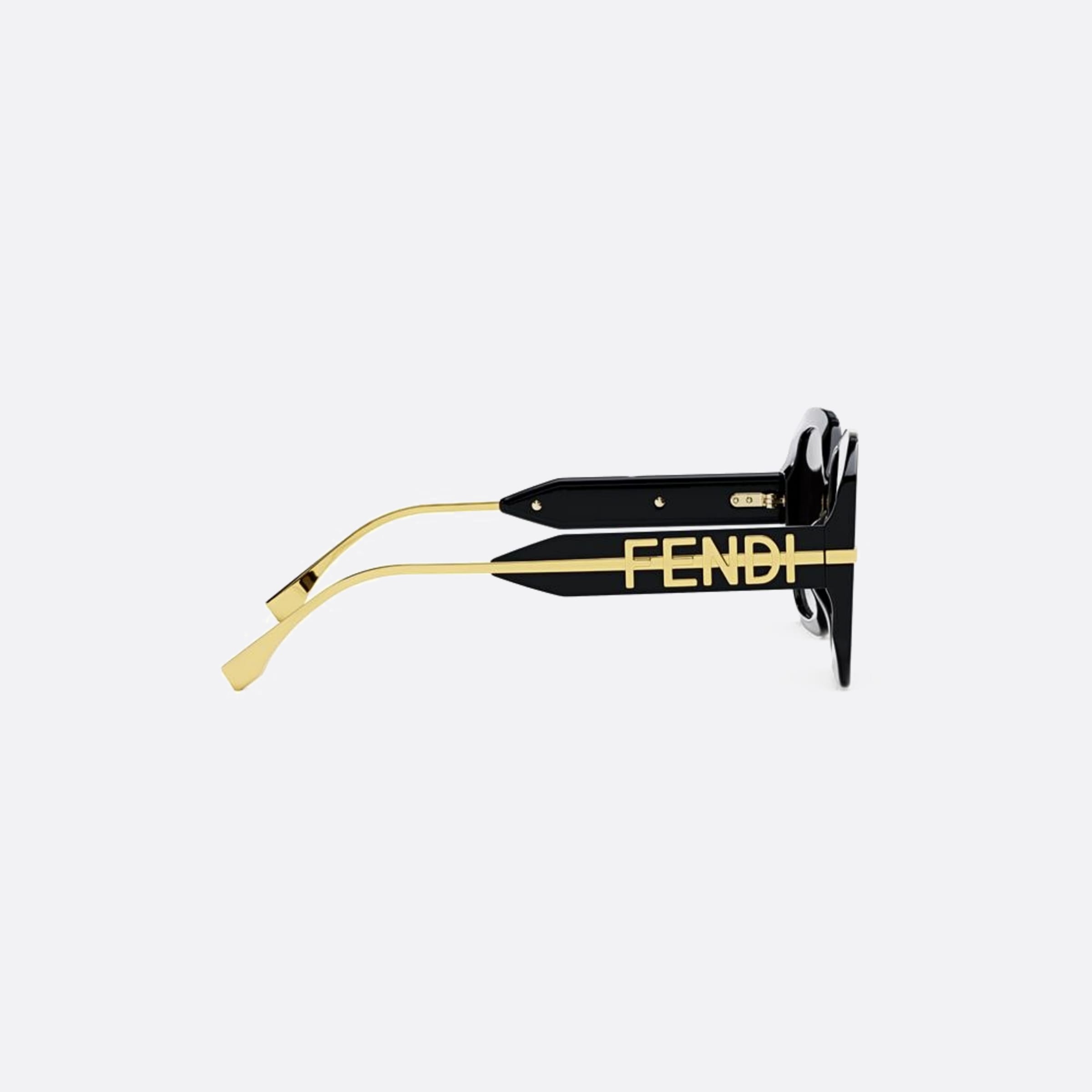 Fendi 55mm Fendigraphy 01b Black Squared Women Sunglasses - Additional Angle