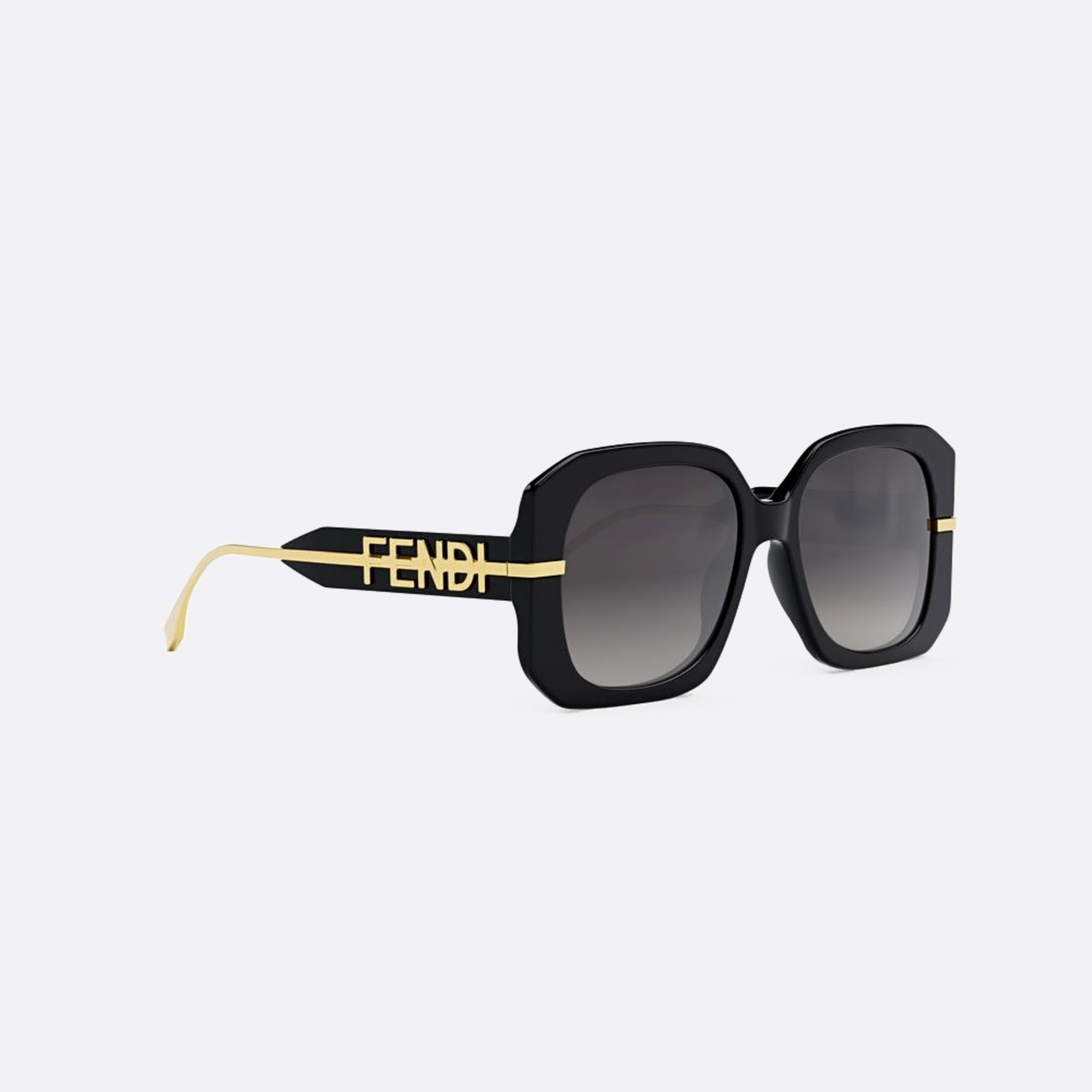 Fendi 55mm Fendigraphy 01b Black Squared Women Sunglasses - Additional Angle