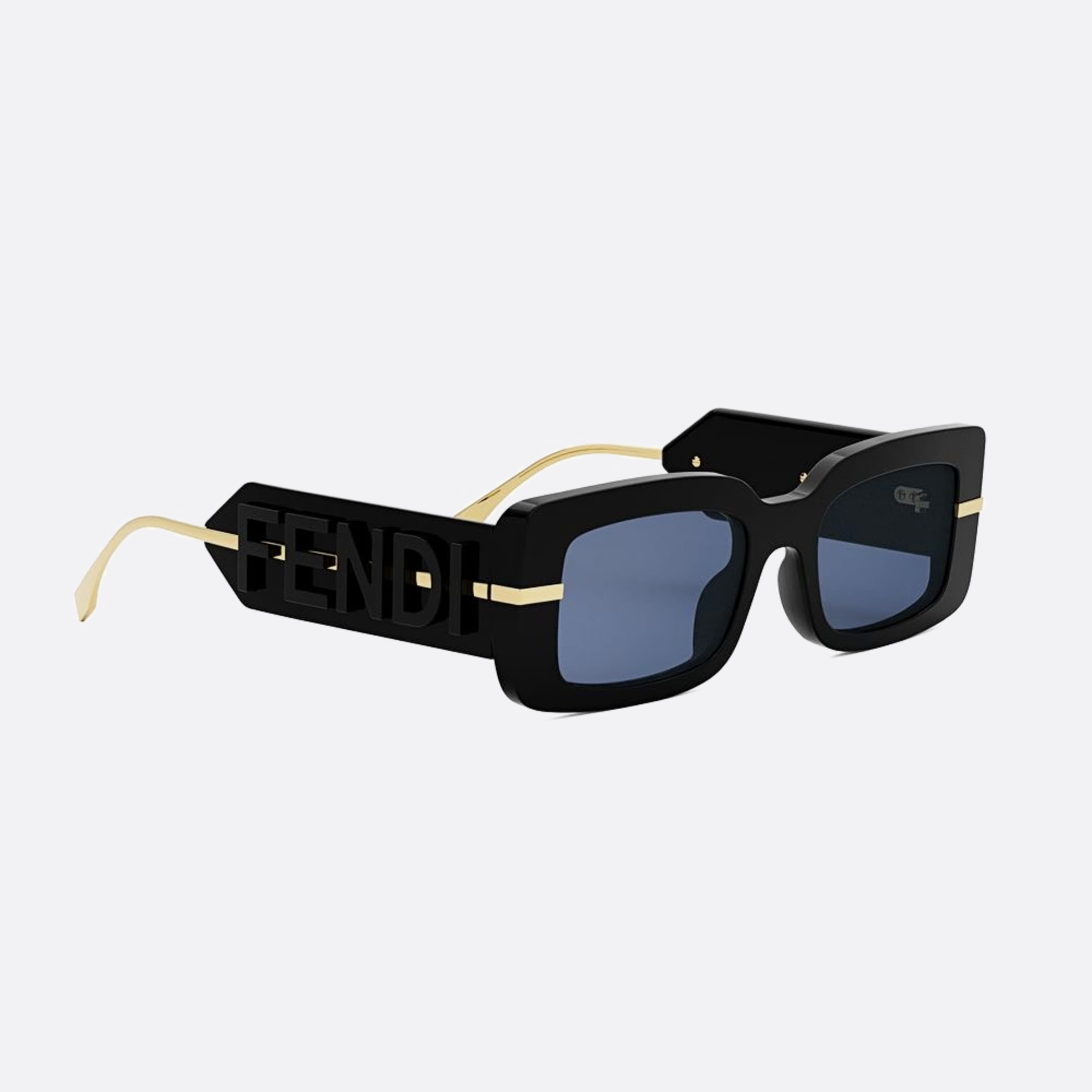 Fendi 51mm Fendigraphy 01v Black Rectangle Women Sunglasses - Additional Angle