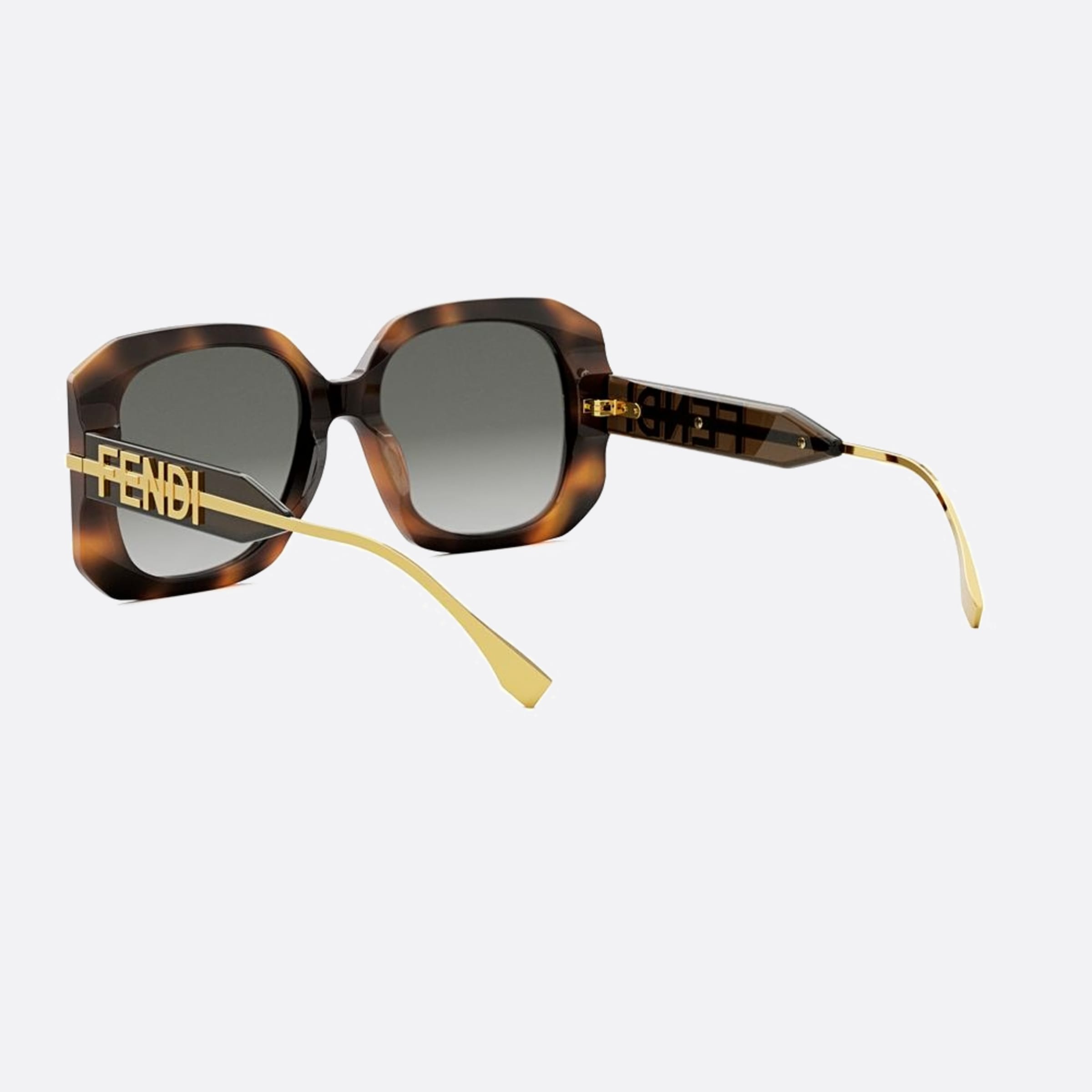 Fendi 55mm Fendigraphy 55b Havana Geometric Women Sunglasses - Lifestyle Shot