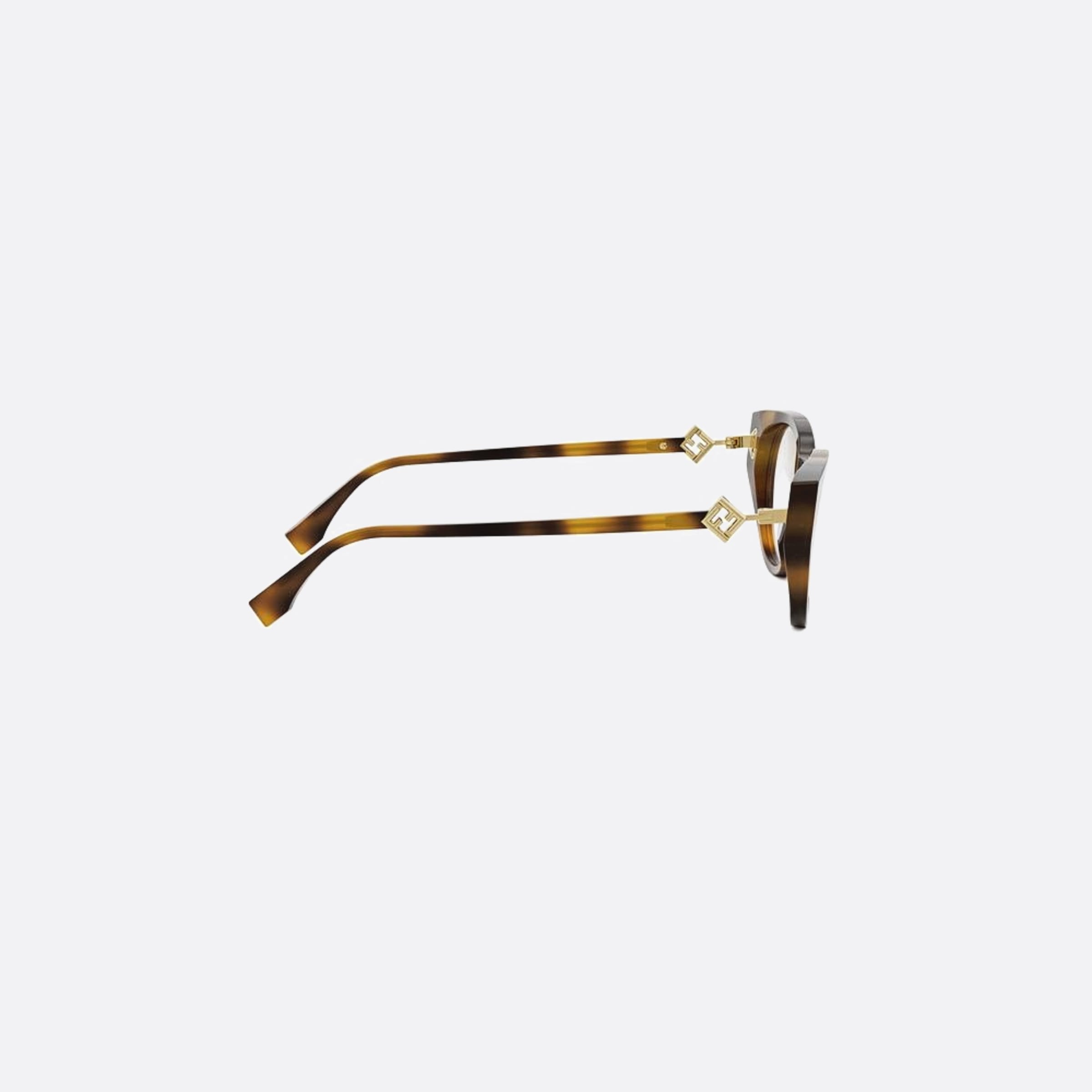 Fendi 53mm Diamonds Havana Oval Women Eyeglasses - Additional Angle