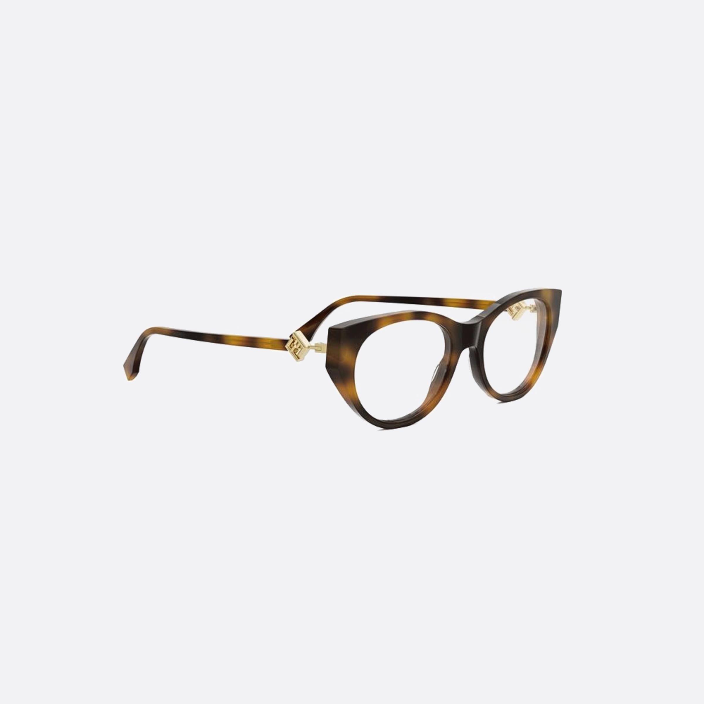 Fendi 53mm Diamonds Havana Oval Women Eyeglasses - Additional Angle
