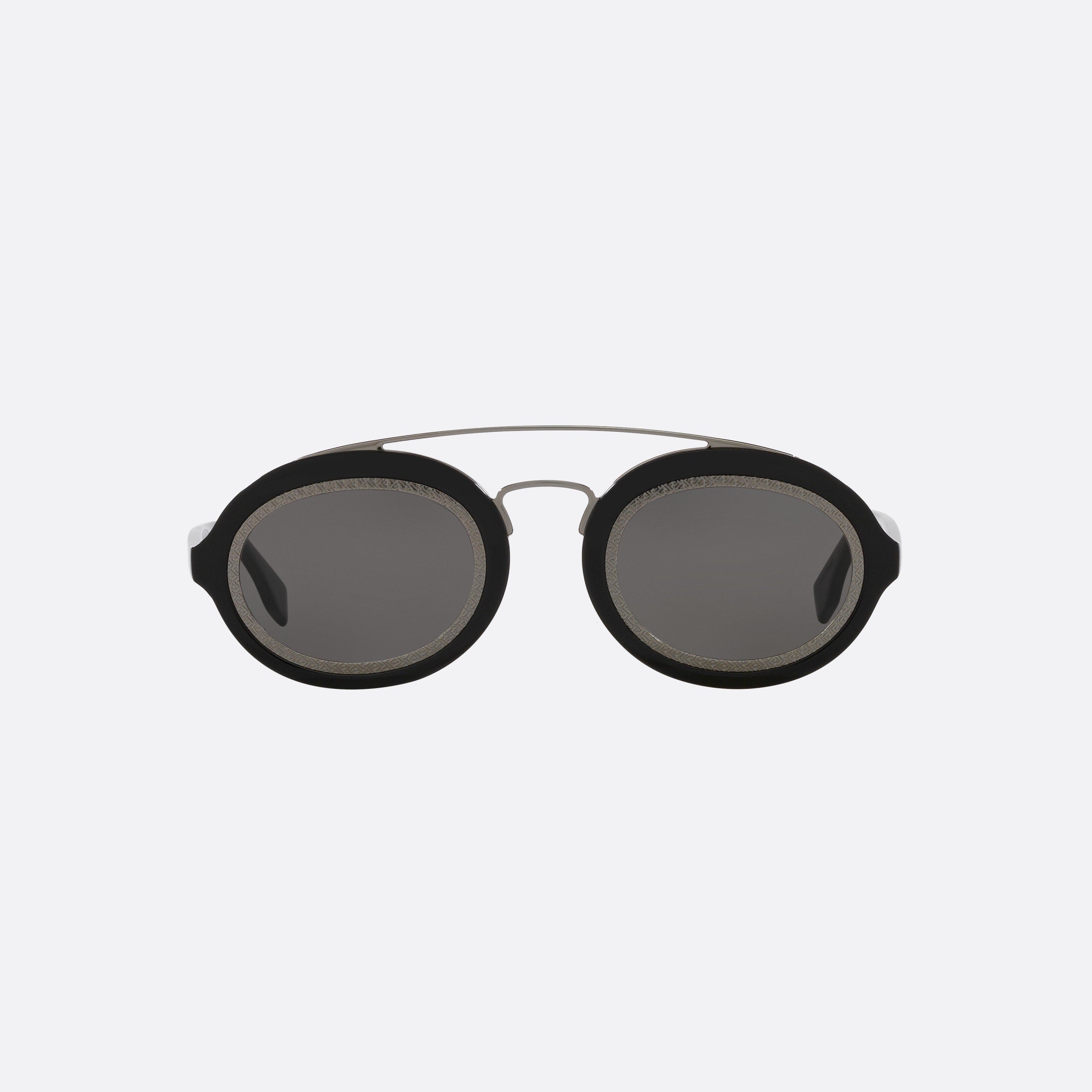 Fendi 52mm Ffaround Black Oval Men Sunglasses - Side View