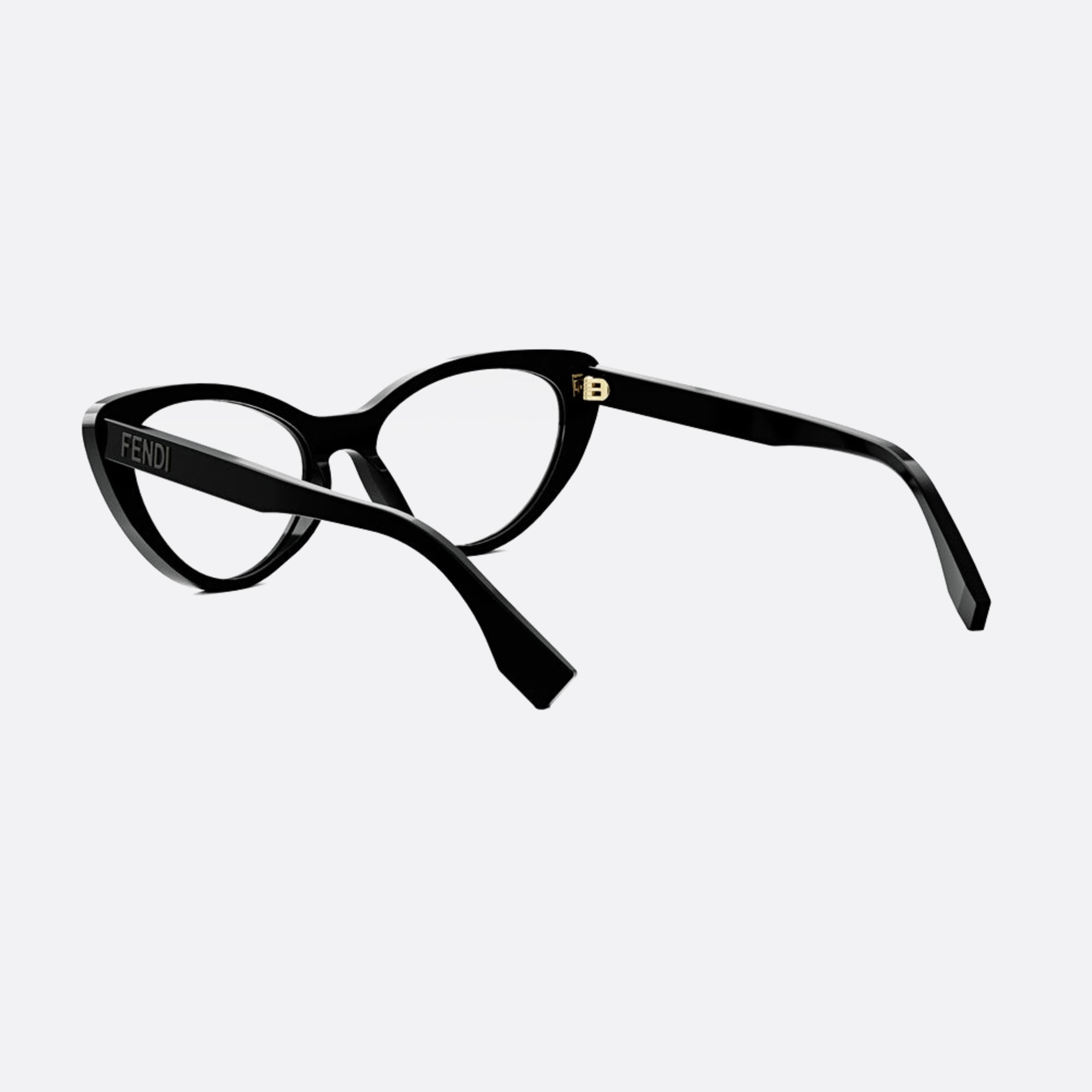 Fendi 53mm Lettering Black Oval Women Eyeglasses - Lifestyle Shot