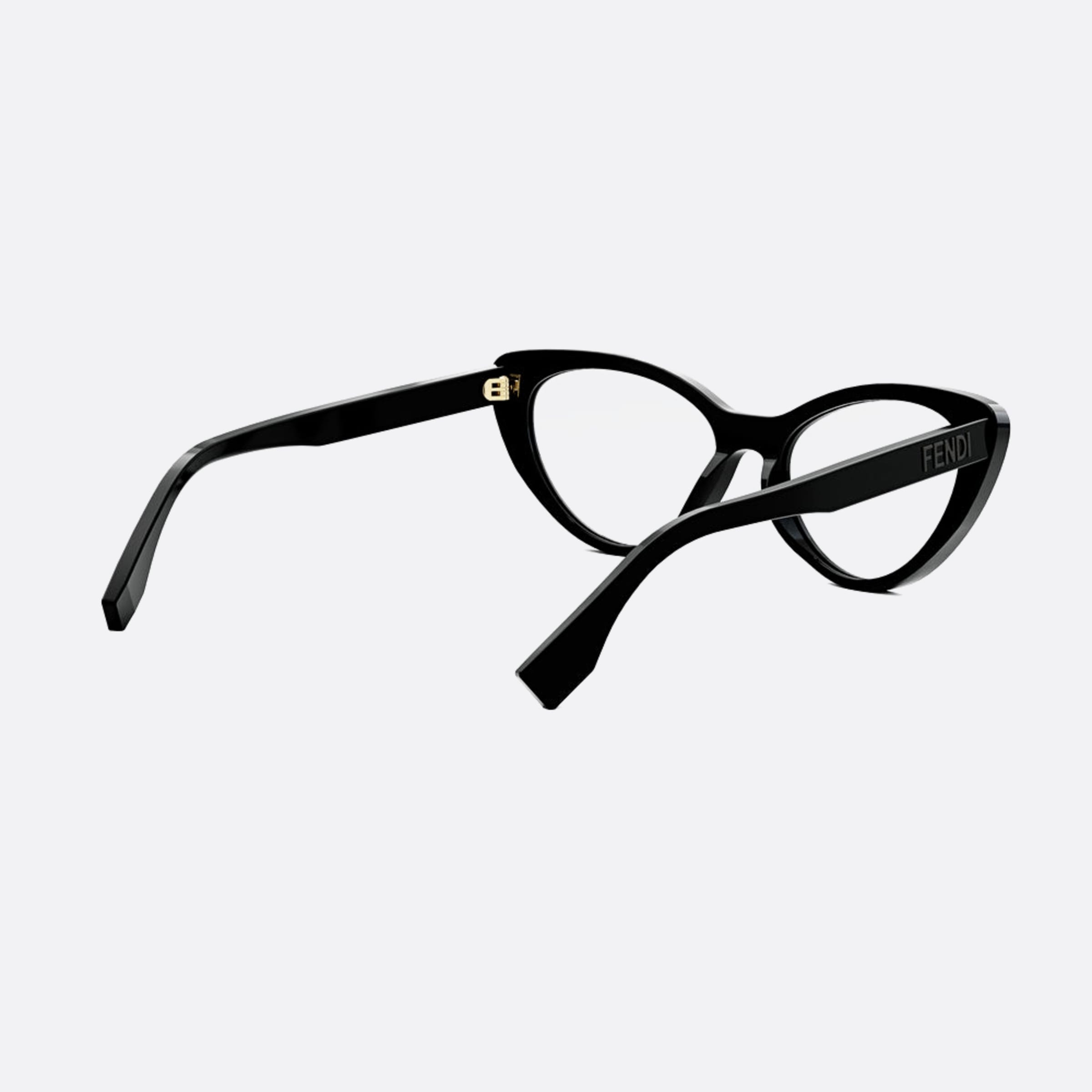 Fendi 53mm Lettering Black Oval Women Eyeglasses - Additional Angle