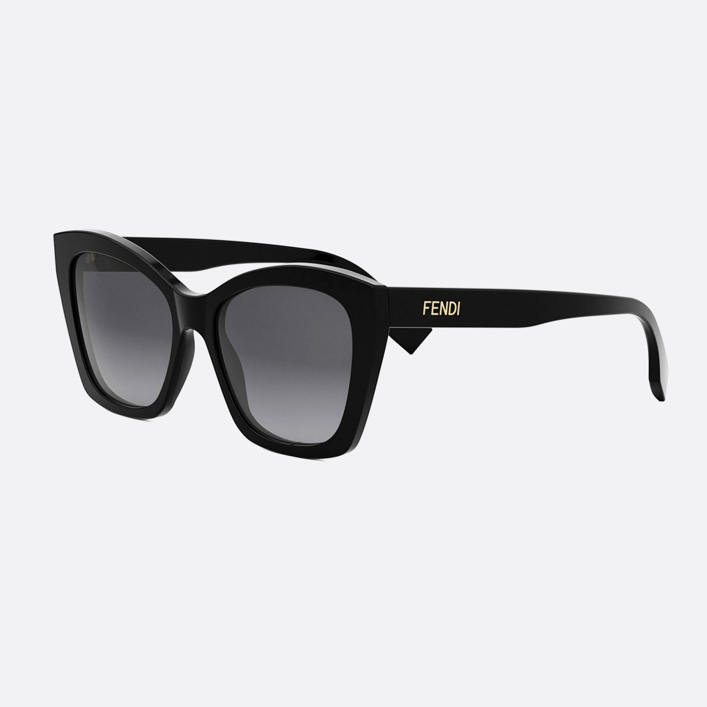 Fendi 55mm Lettering Fe40151i 01b Black Squared Women Sunglasses - Main View