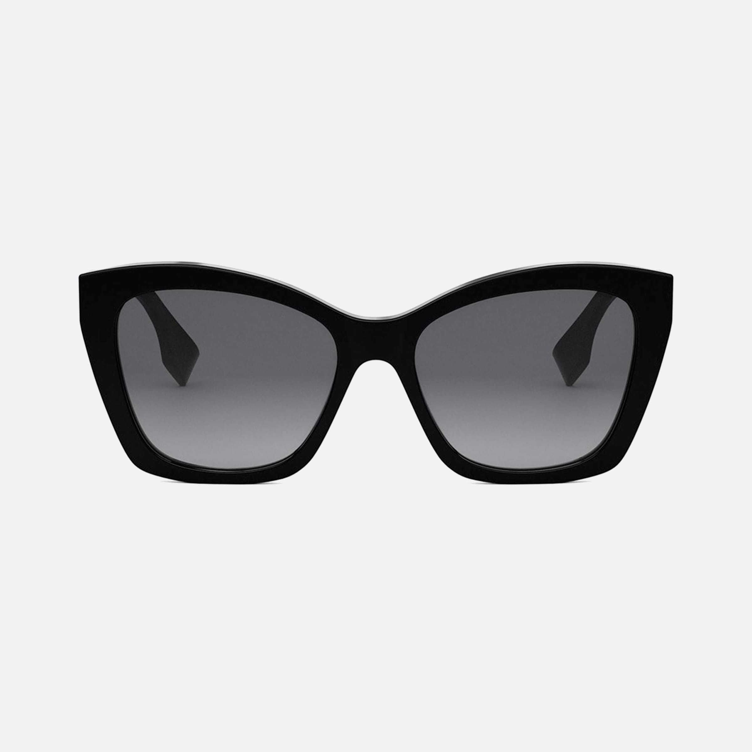Fendi 55mm Lettering Fe40151i 01b Black Squared Women Sunglasses - Side View