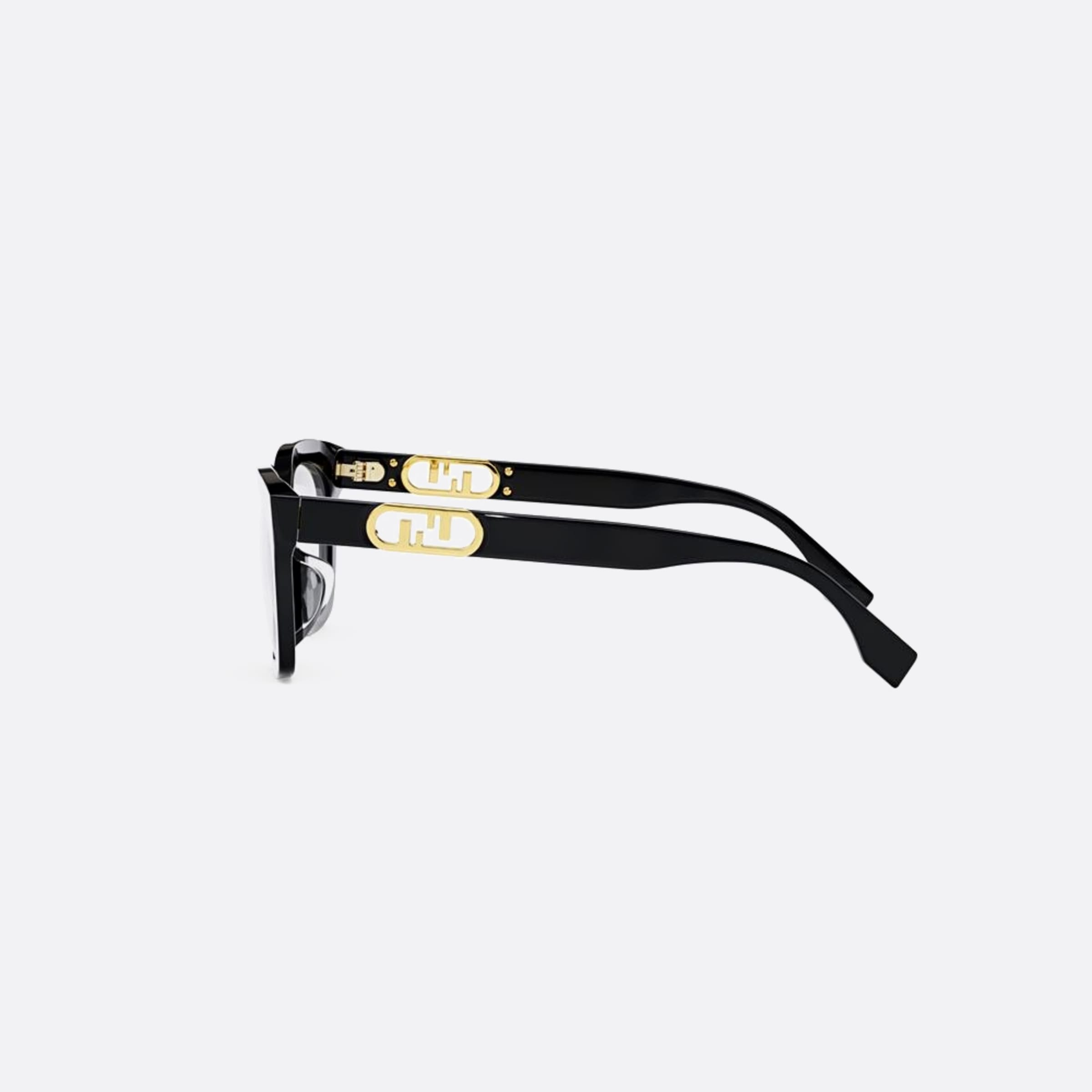Fendi 52mm Lock Black Geometric Women Eyeglasses - Detail View
