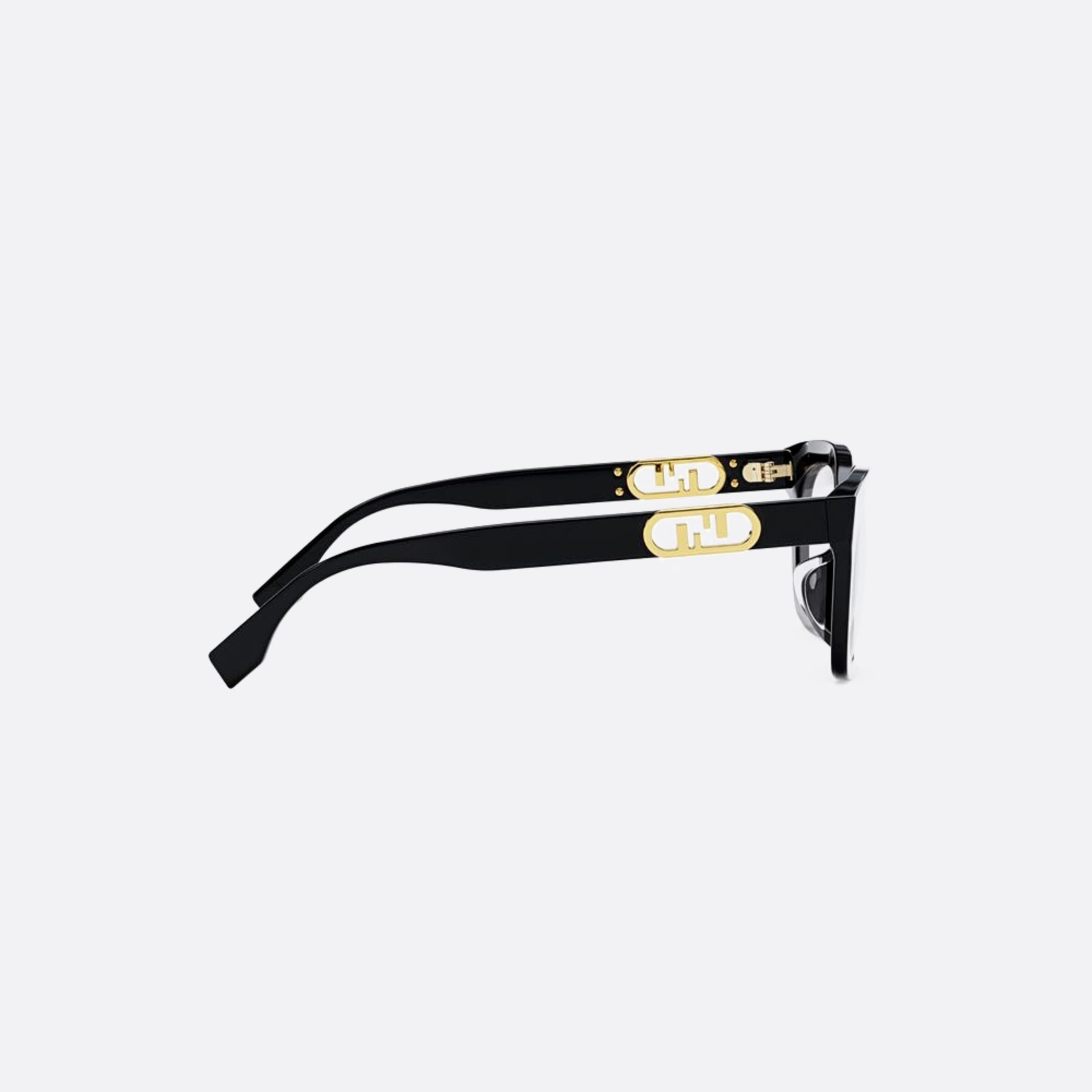Fendi 52mm Lock Black Geometric Women Eyeglasses - Additional Angle
