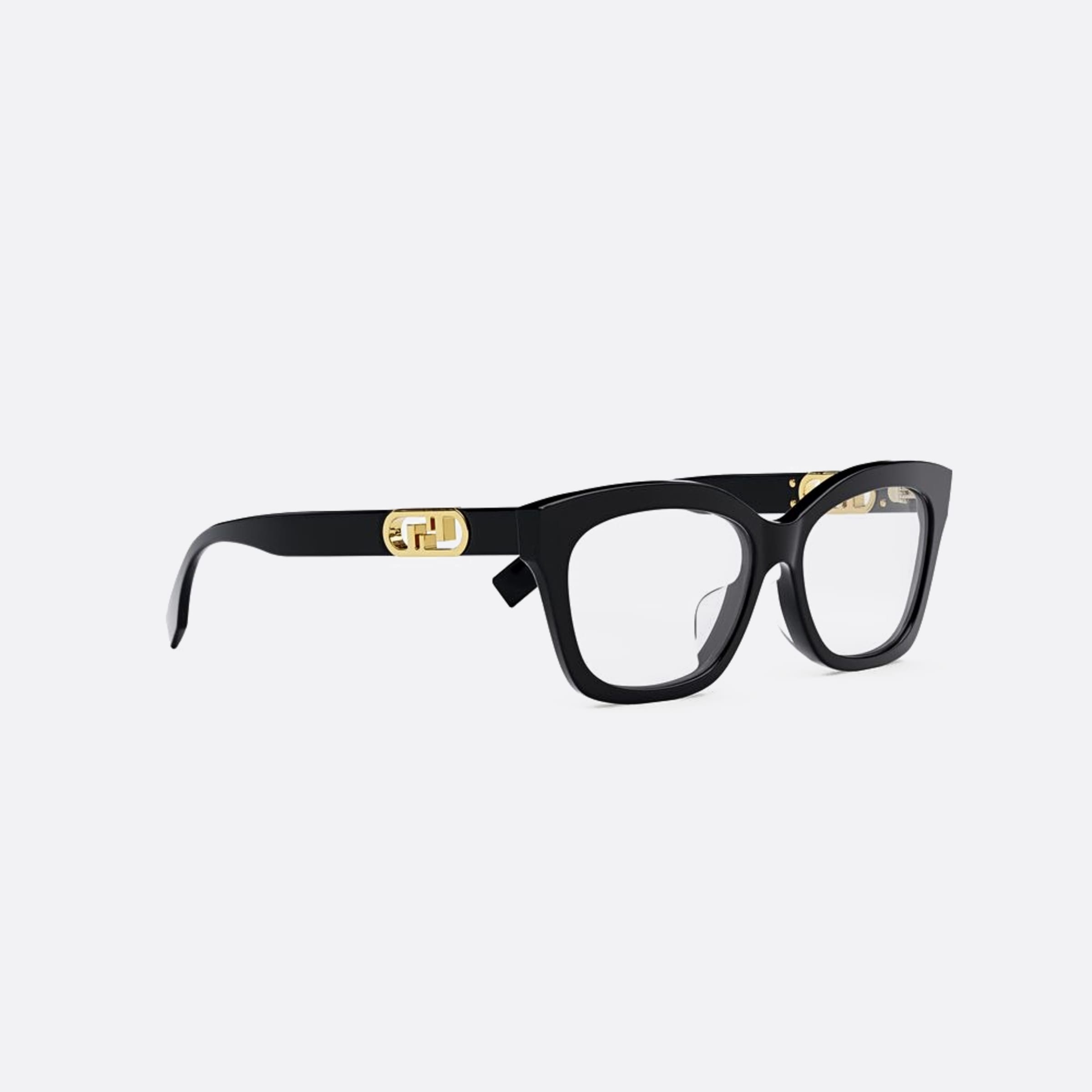 Fendi 52mm Lock Black Geometric Women Eyeglasses - Additional Angle