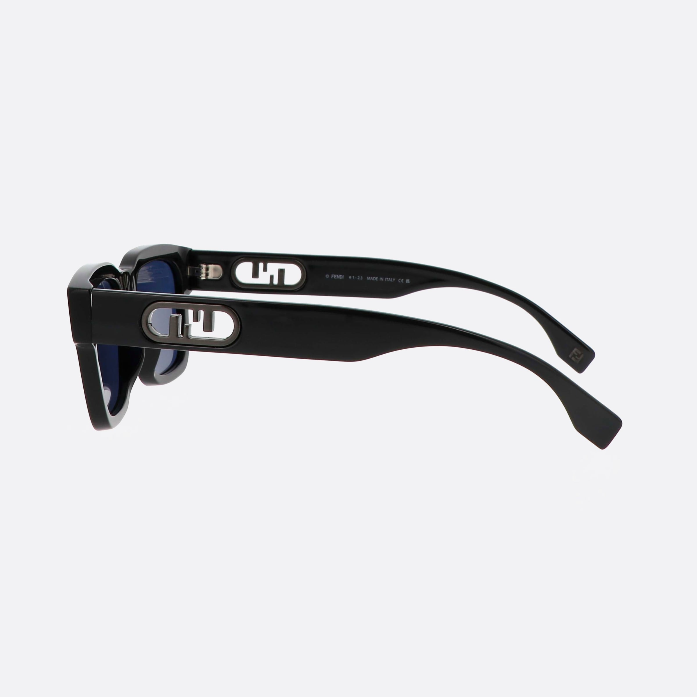 Fendi 53mm Lock Fe40107i 01v Black Men Sunglasses - Detail View