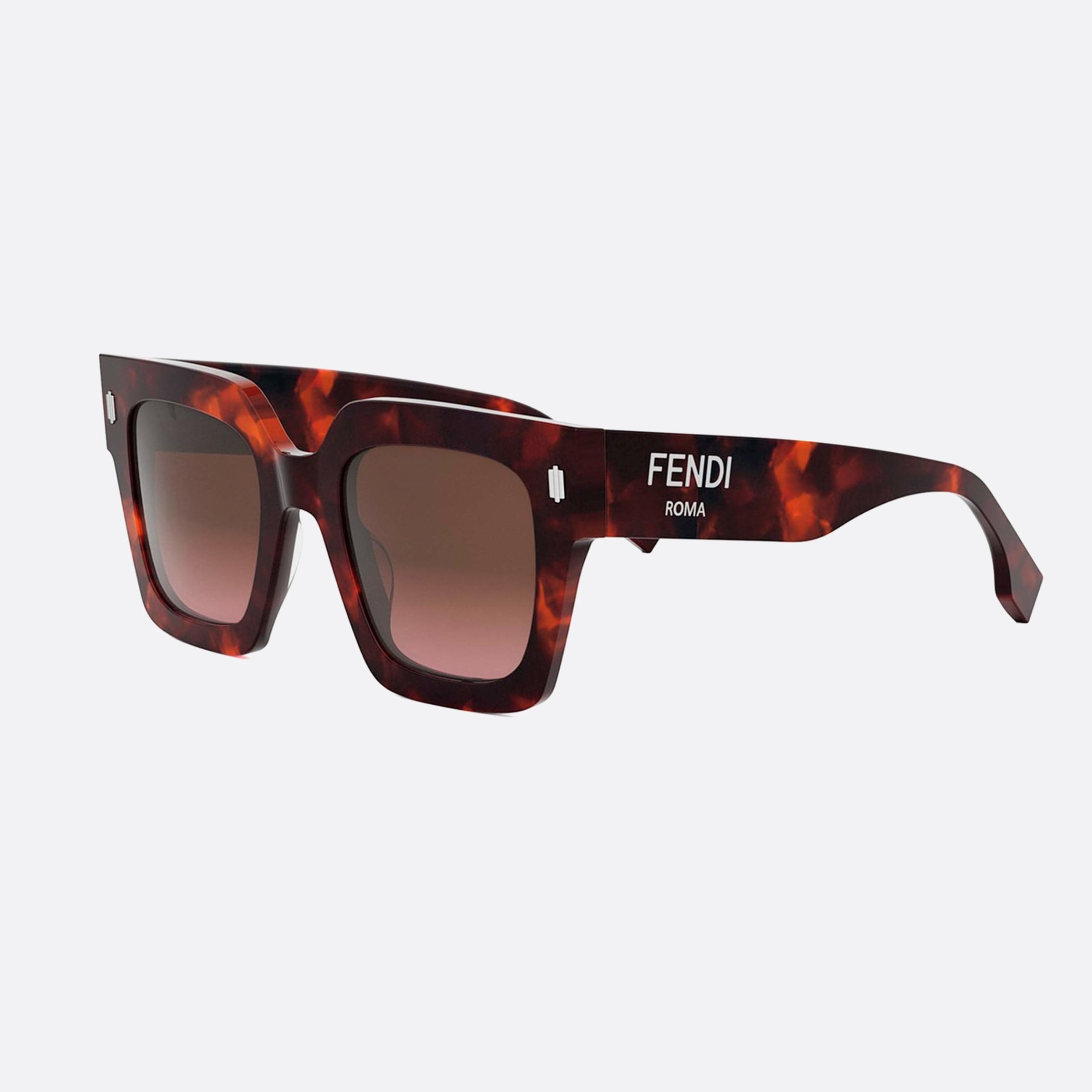Fendi 50mm Roma Fe40101i 54f Havana Squared Women Sunglasses - Main View