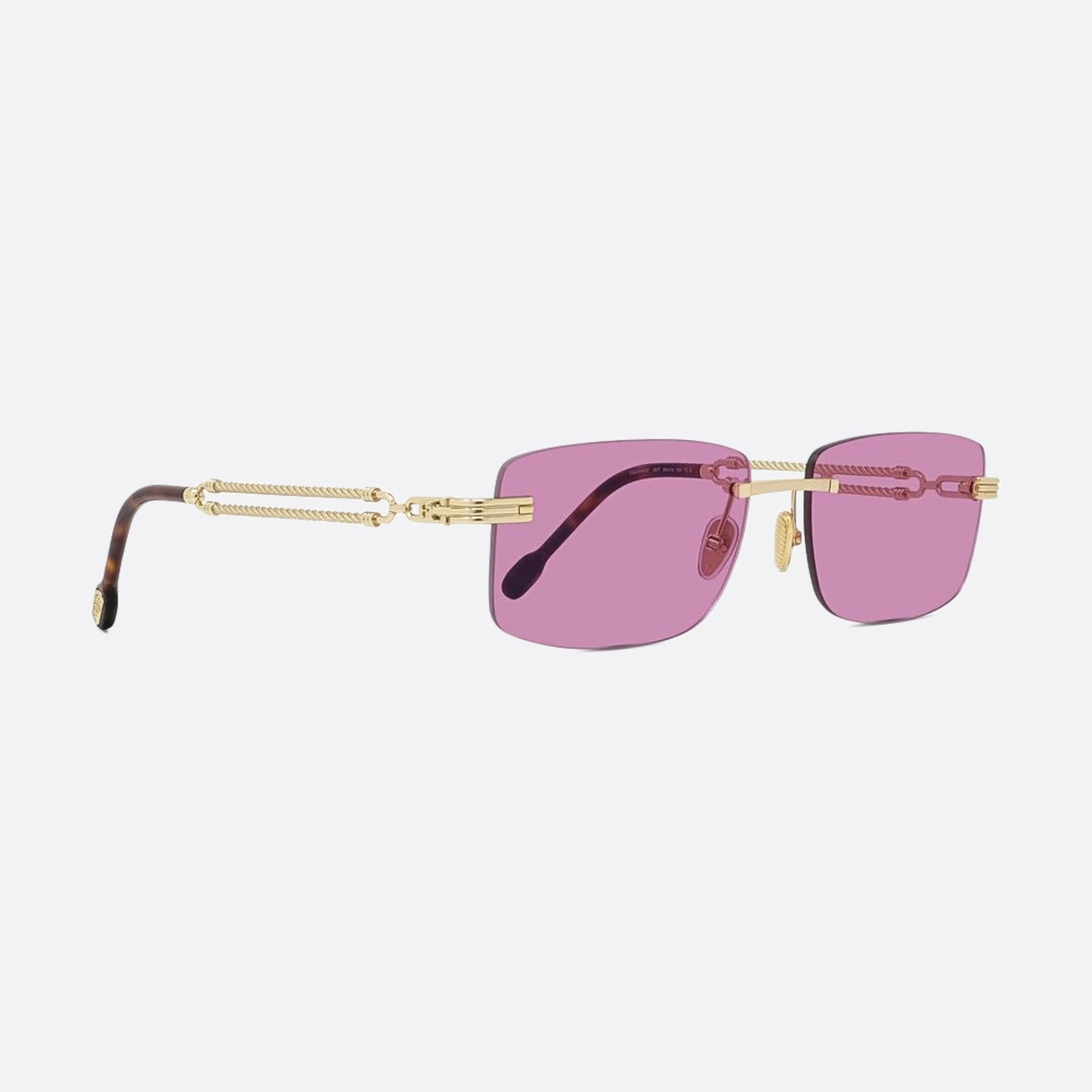 Fred 58mm Double Cable 30y Gold Rectangle Men Sunglasses - Additional Angle
