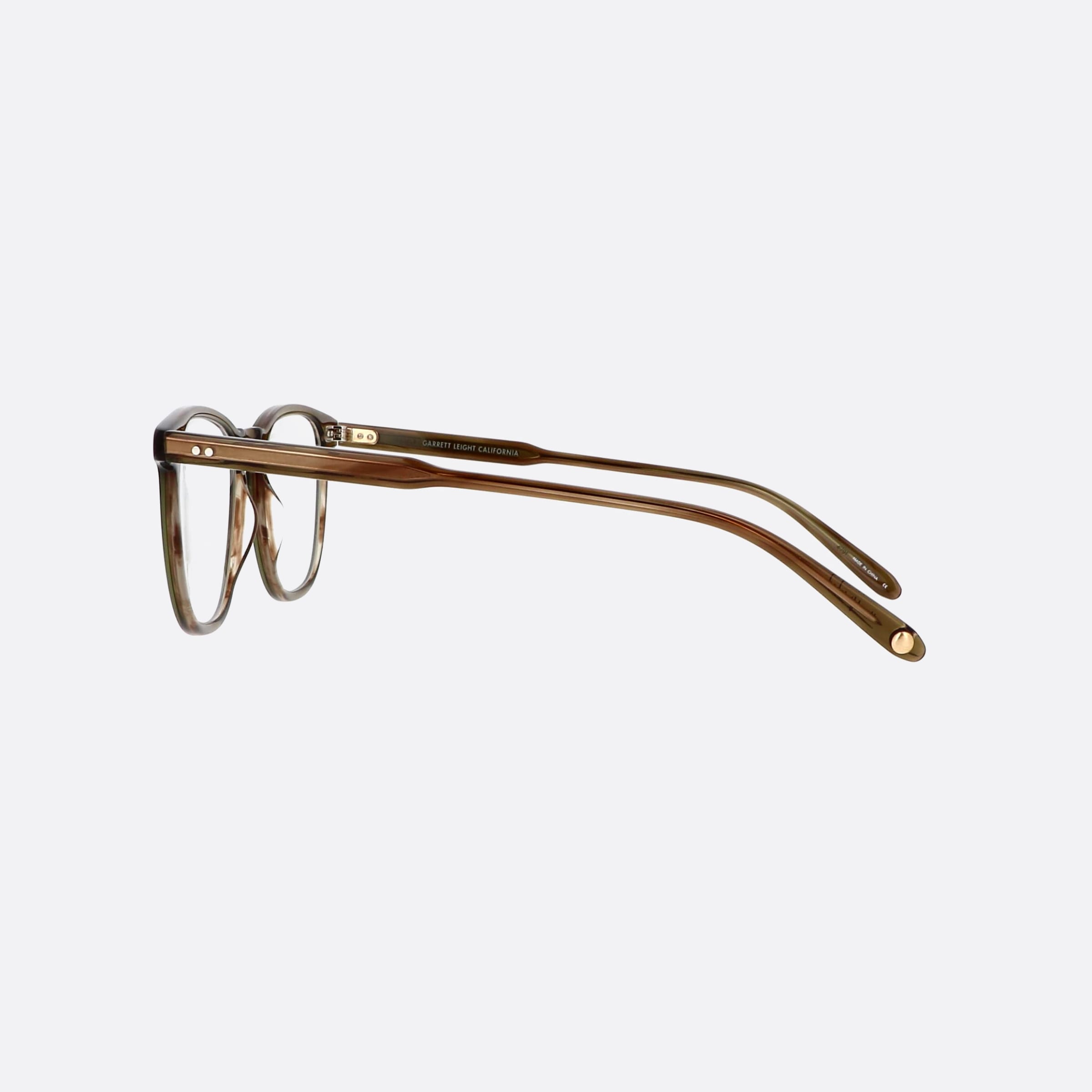 Garrett 47mm Leight Brooks Clear Square Men Eyeglasses - Detail View