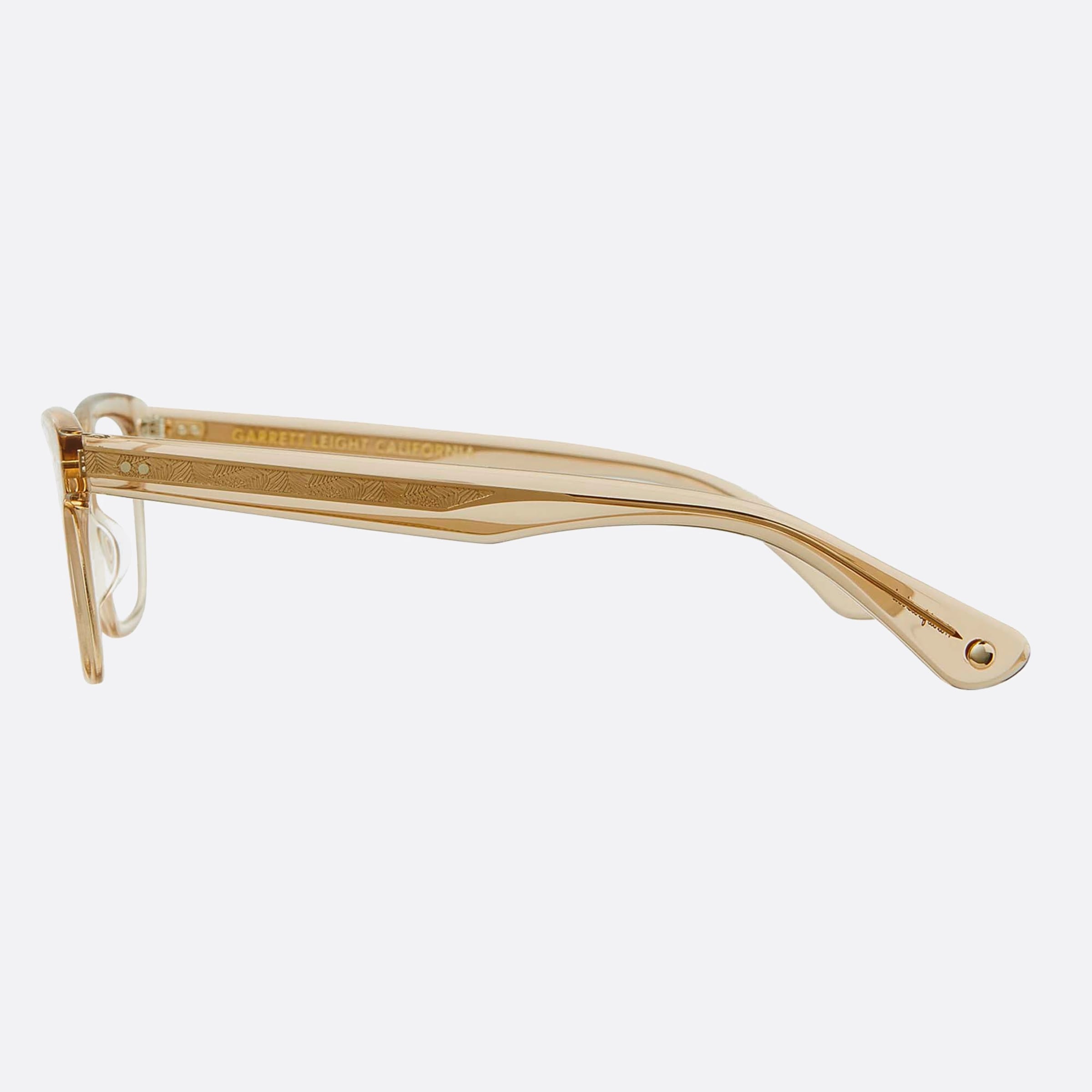 Garrett 49mm Leight Buchanan Bre Yellow Squared Unisex Eyeglasses - Detail View