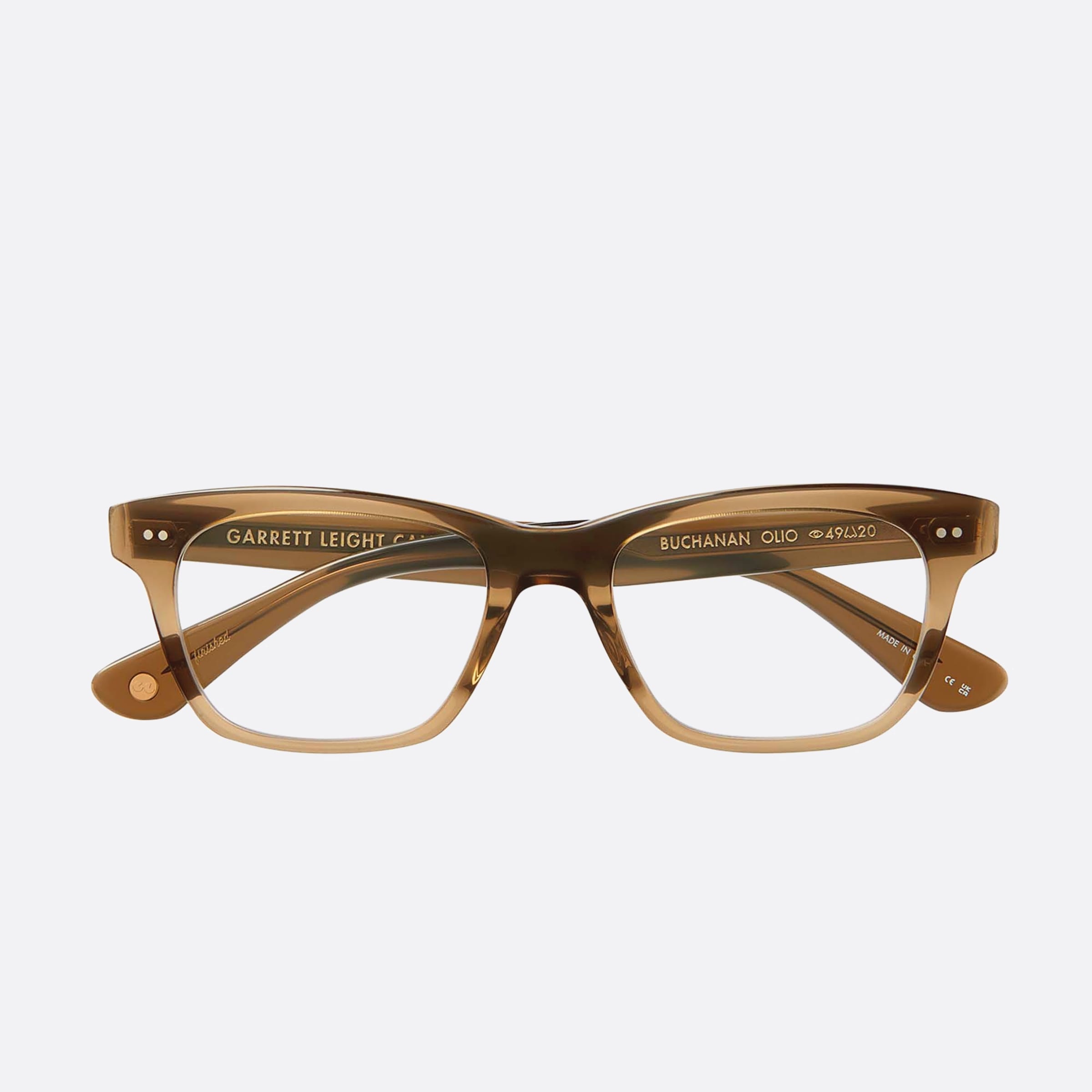 Garrett 49mm Leight Buchanan Olio Green Squared Unisex Eyeglasses - Additional Angle