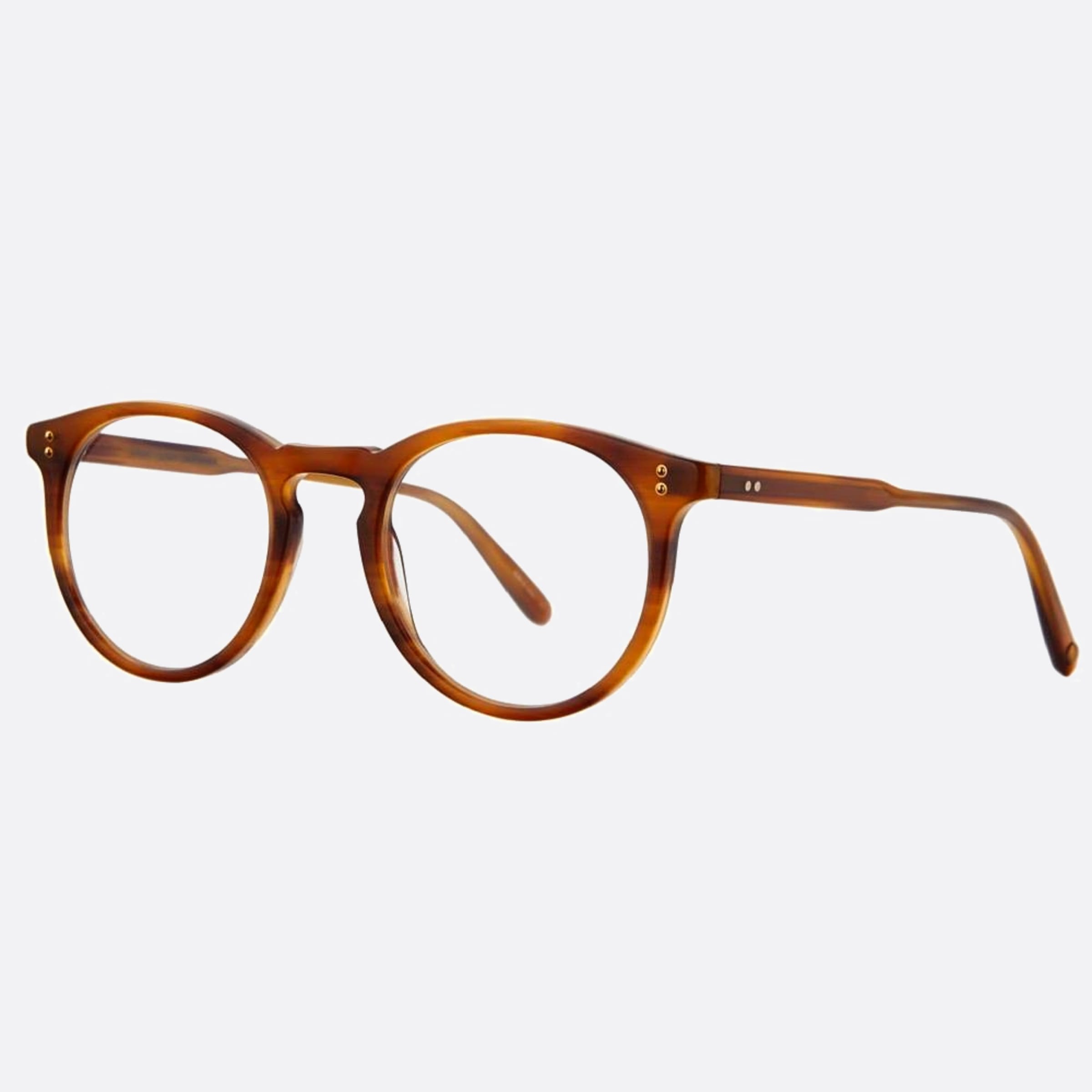 Garrett 47mm Leight Carlton Bio Bto Havana Round Unisex Eyeglasses - Side View