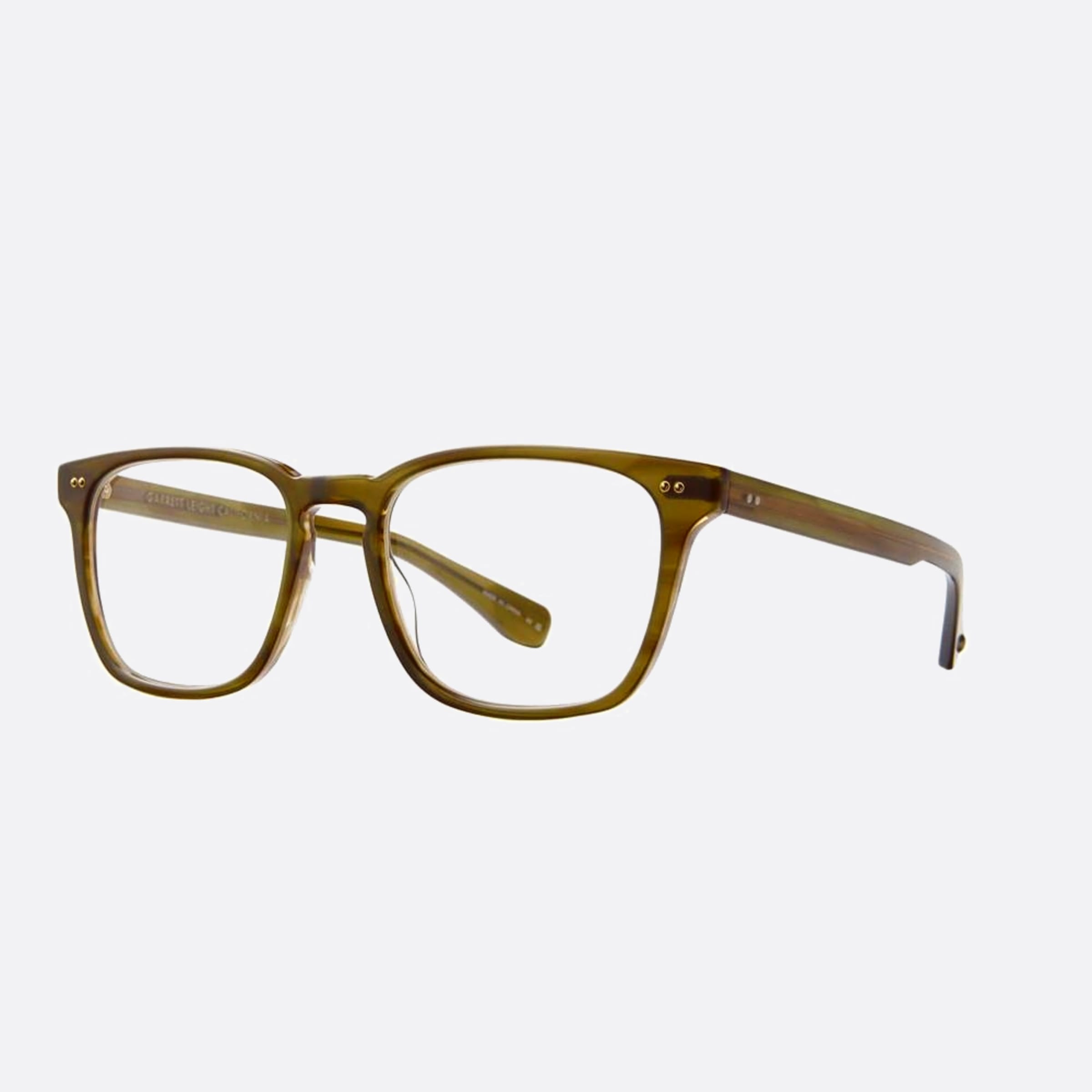 Garrett 53mm Leight Earvin Mot Green Squared Unisex Eyeglasses - Side View