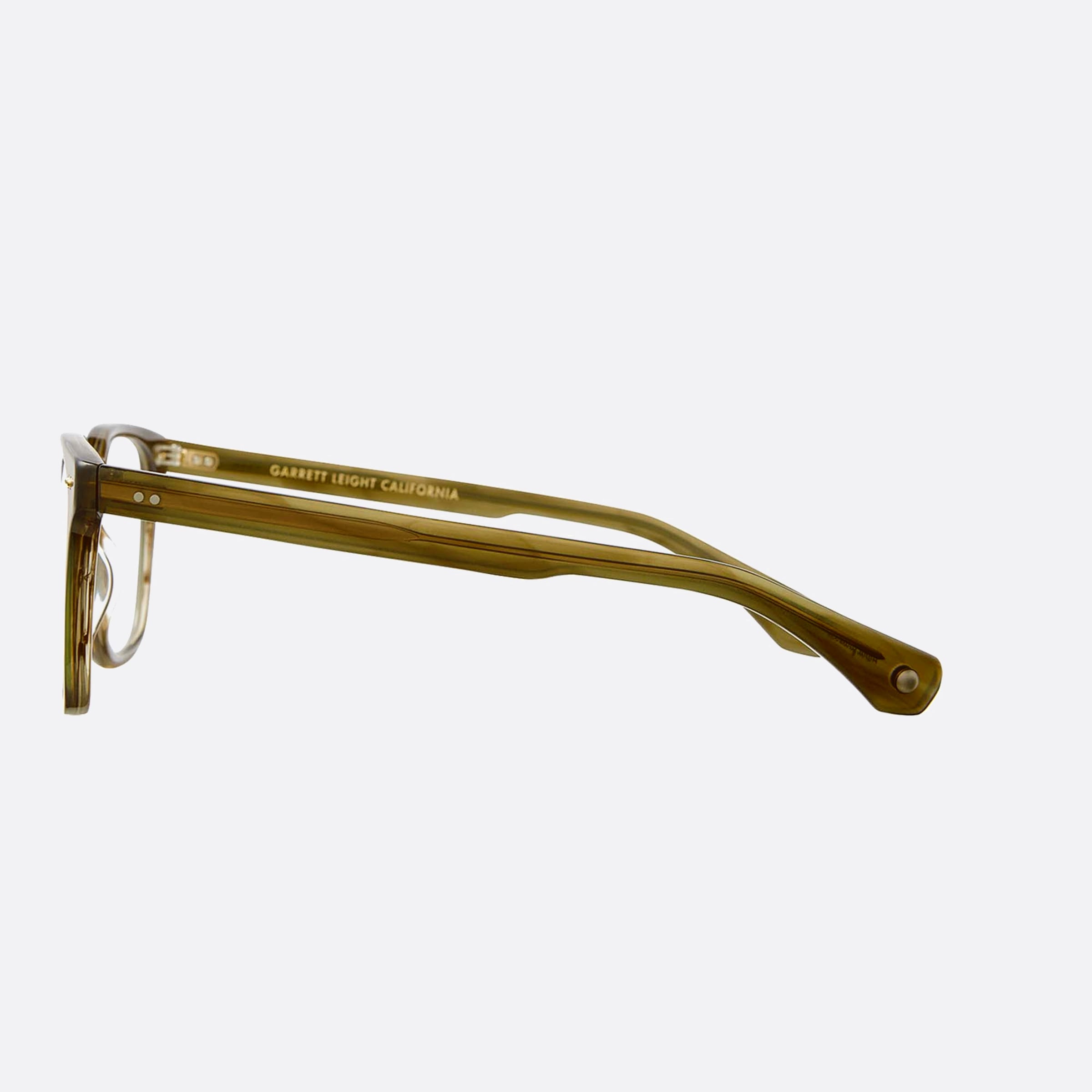 Garrett 53mm Leight Earvin Mot Green Squared Unisex Eyeglasses - Detail View