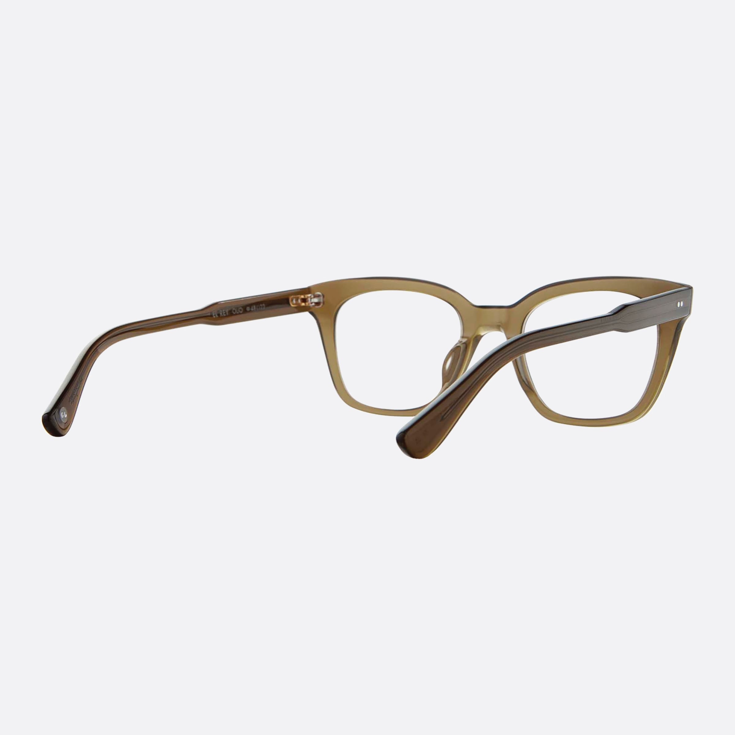 Garrett 48mm Leight Rey Olio Green Geometric Unisex Eyeglasses - Lifestyle Shot