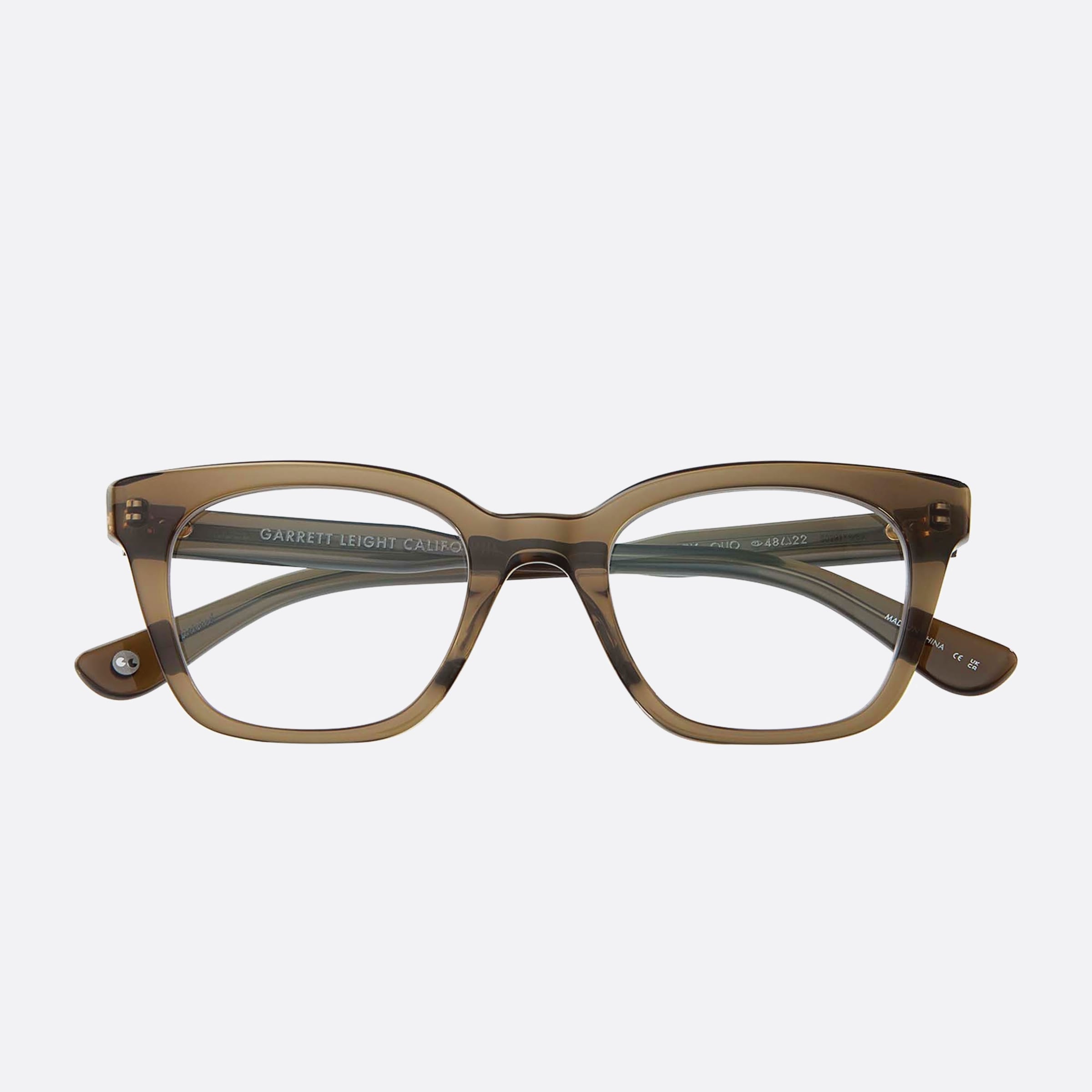 Garrett 48mm Leight Rey Olio Green Geometric Unisex Eyeglasses - Additional Angle