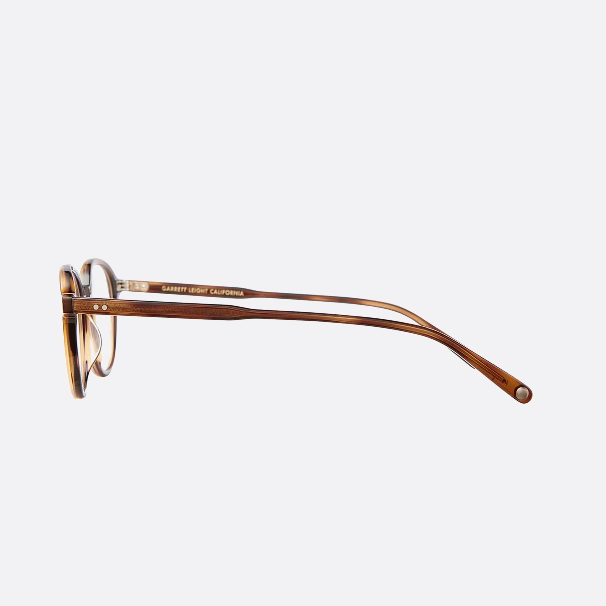 Garrett 47mm Leight Franklin Spbrnsh Brown Round Unisex Eyeglasses - Detail View