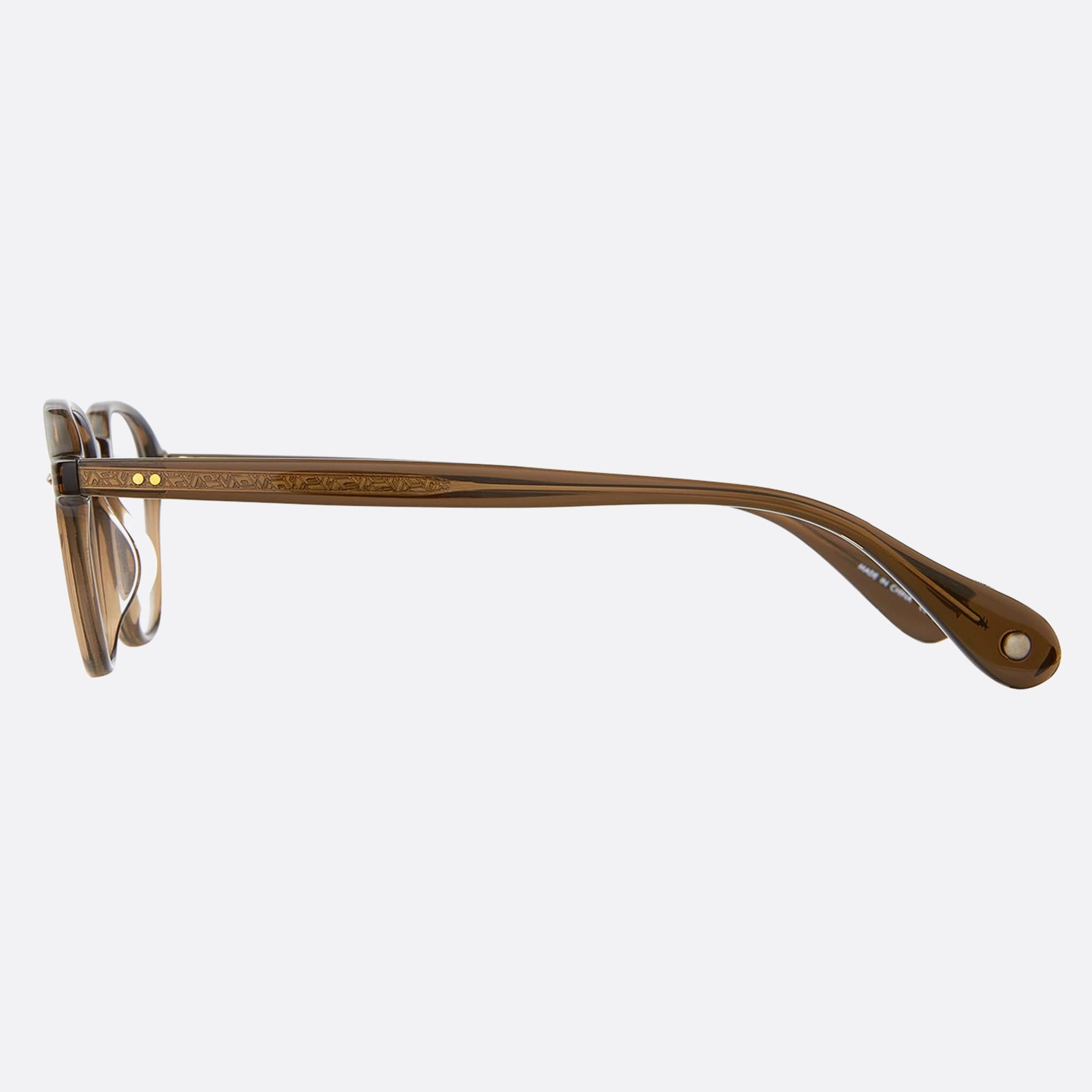 Garrett 46mm Leight Gilbert Esp Brown Geometric Unisex Eyeglasses - Detail View