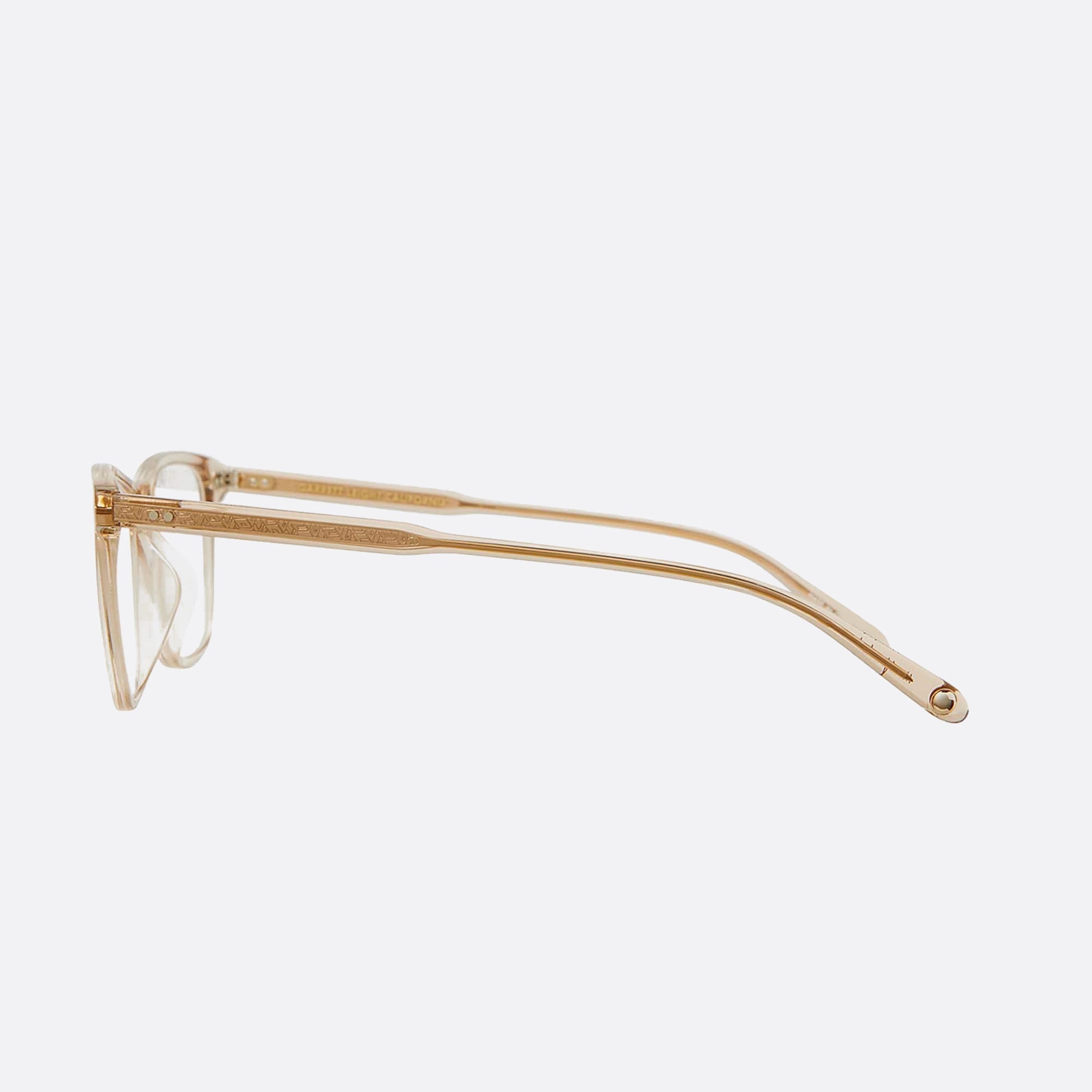 Garrett 50mm Leight Hayes Bre Transparent Squared Unisex Eyeglasses - Detail View