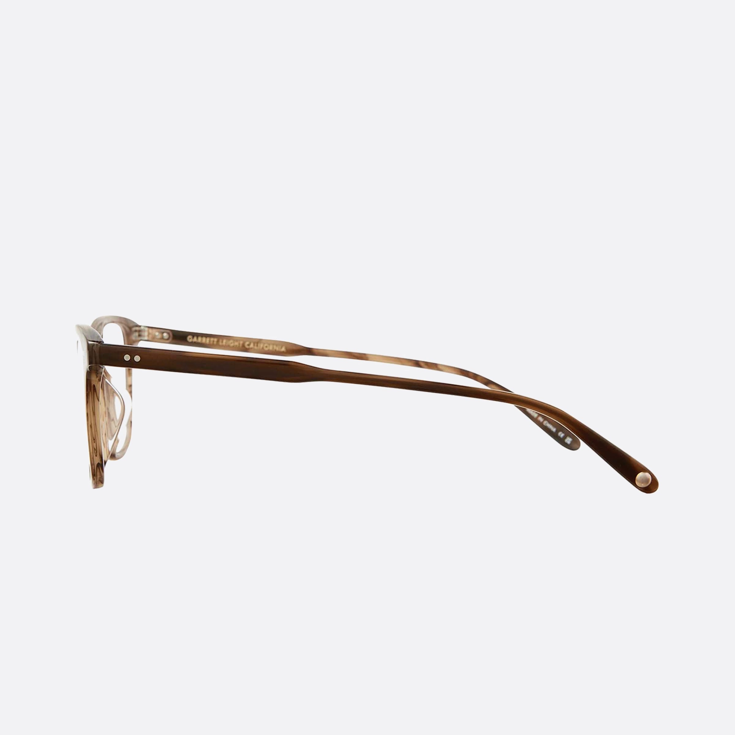 Garrett 50mm Leight Hayes Malt Brown Squared Unisex Eyeglasses - Detail View