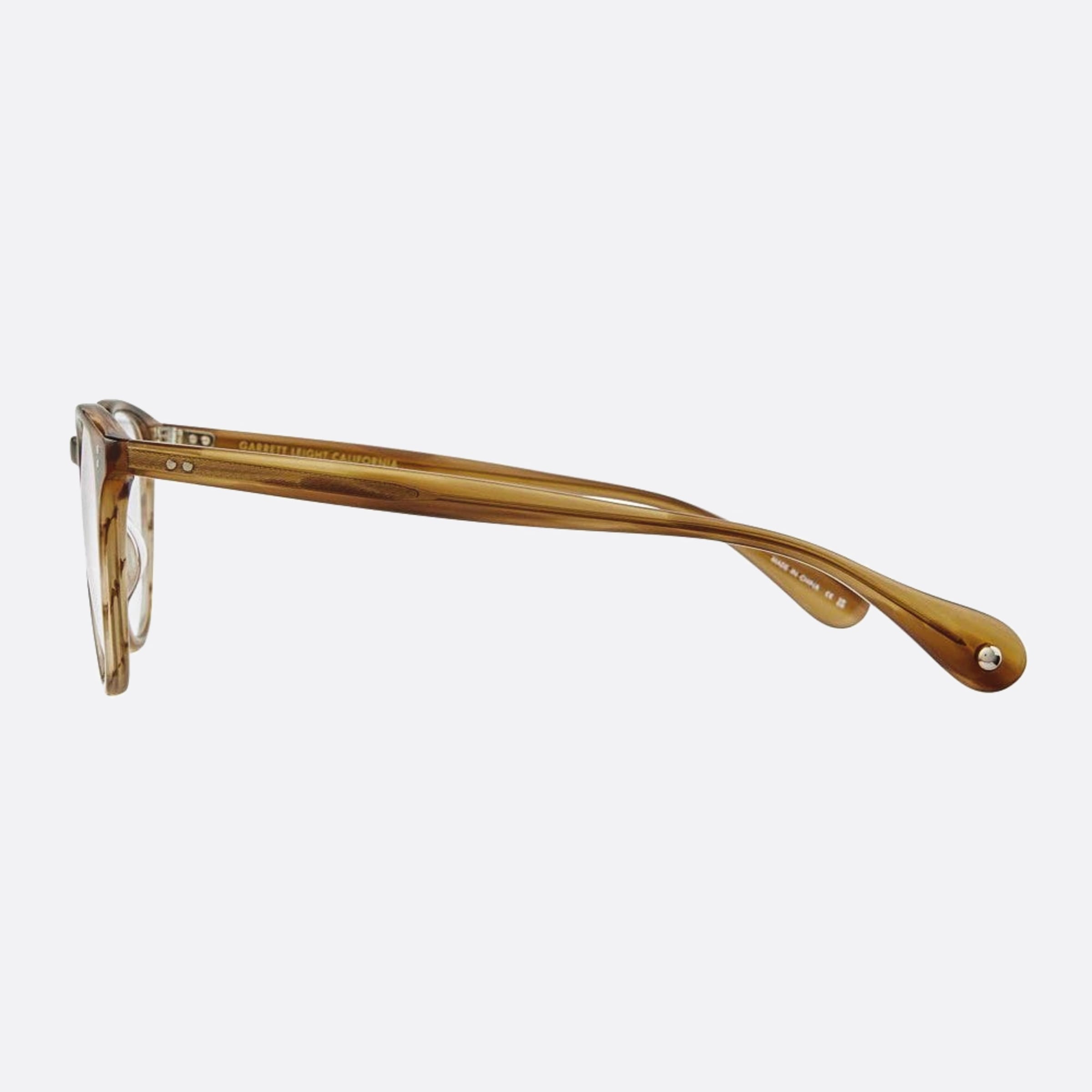 Garrett 48mm Leight Manzanita Pat Brown Round Unisex Eyeglasses - Detail View
