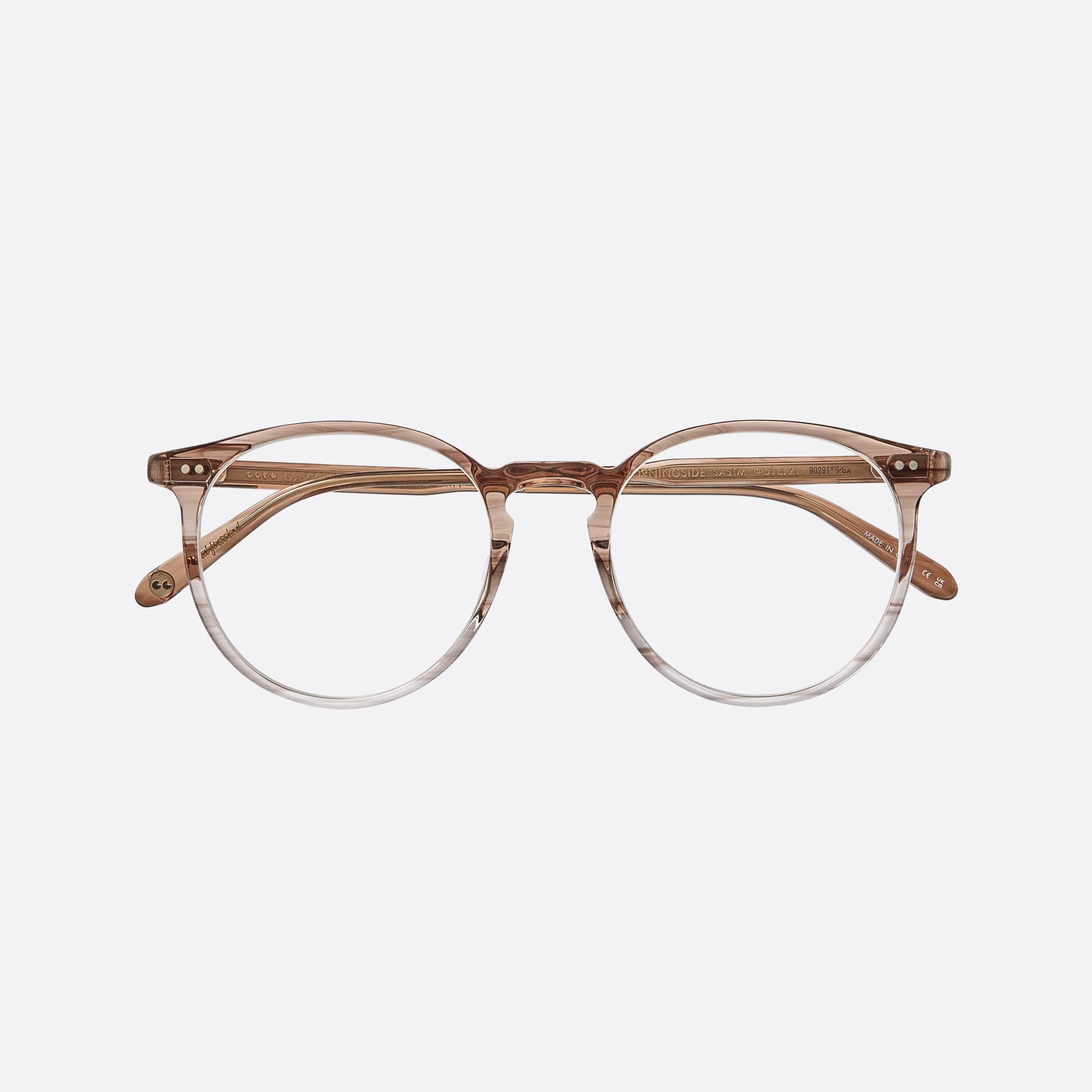 Garrett 51mm Leight Morningside Sastm Brown Round Unisex Eyeglasses - Lifestyle Shot