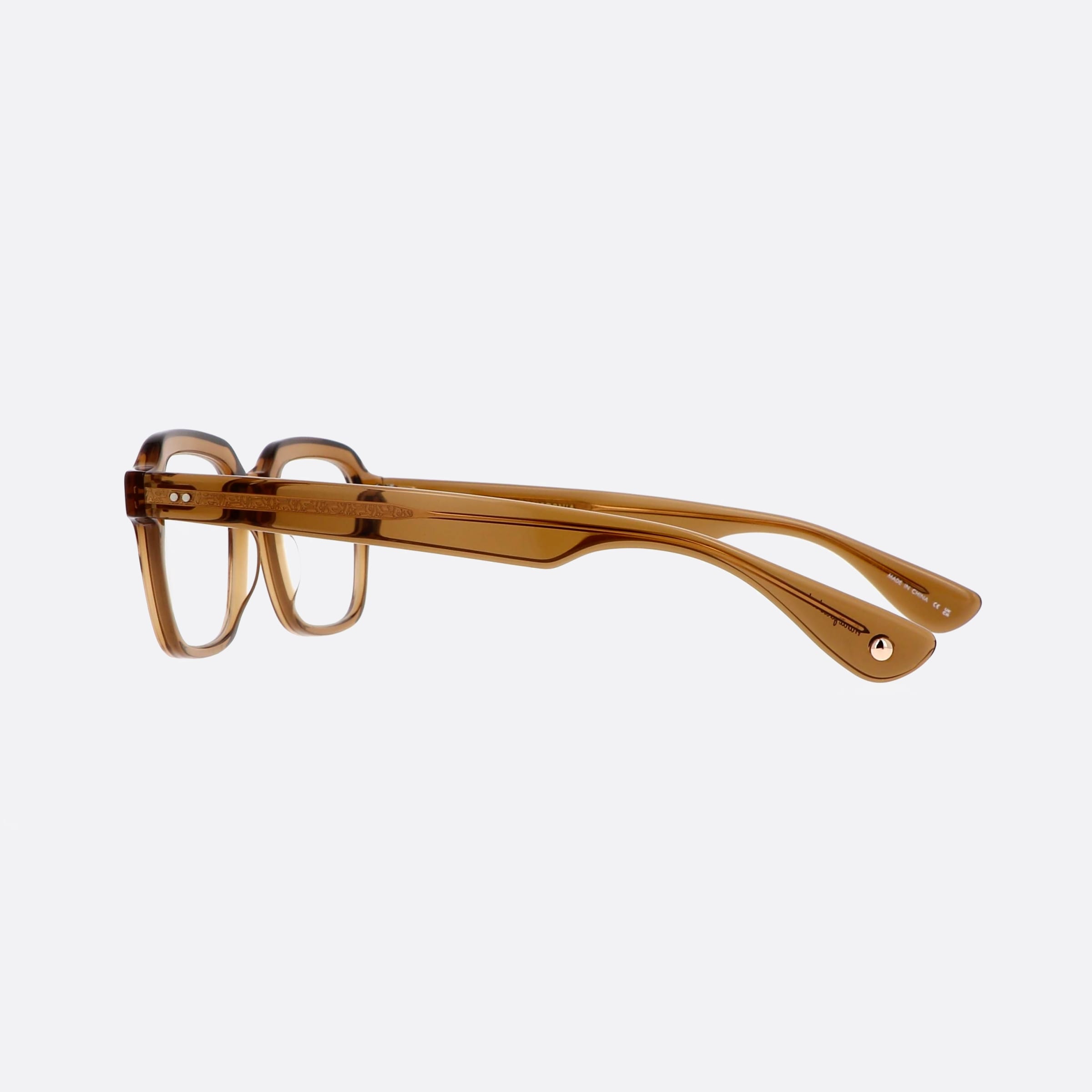 Garrett 49mm Leight Freddy Brown Geometric Unisex Eyeglasses - Detail View