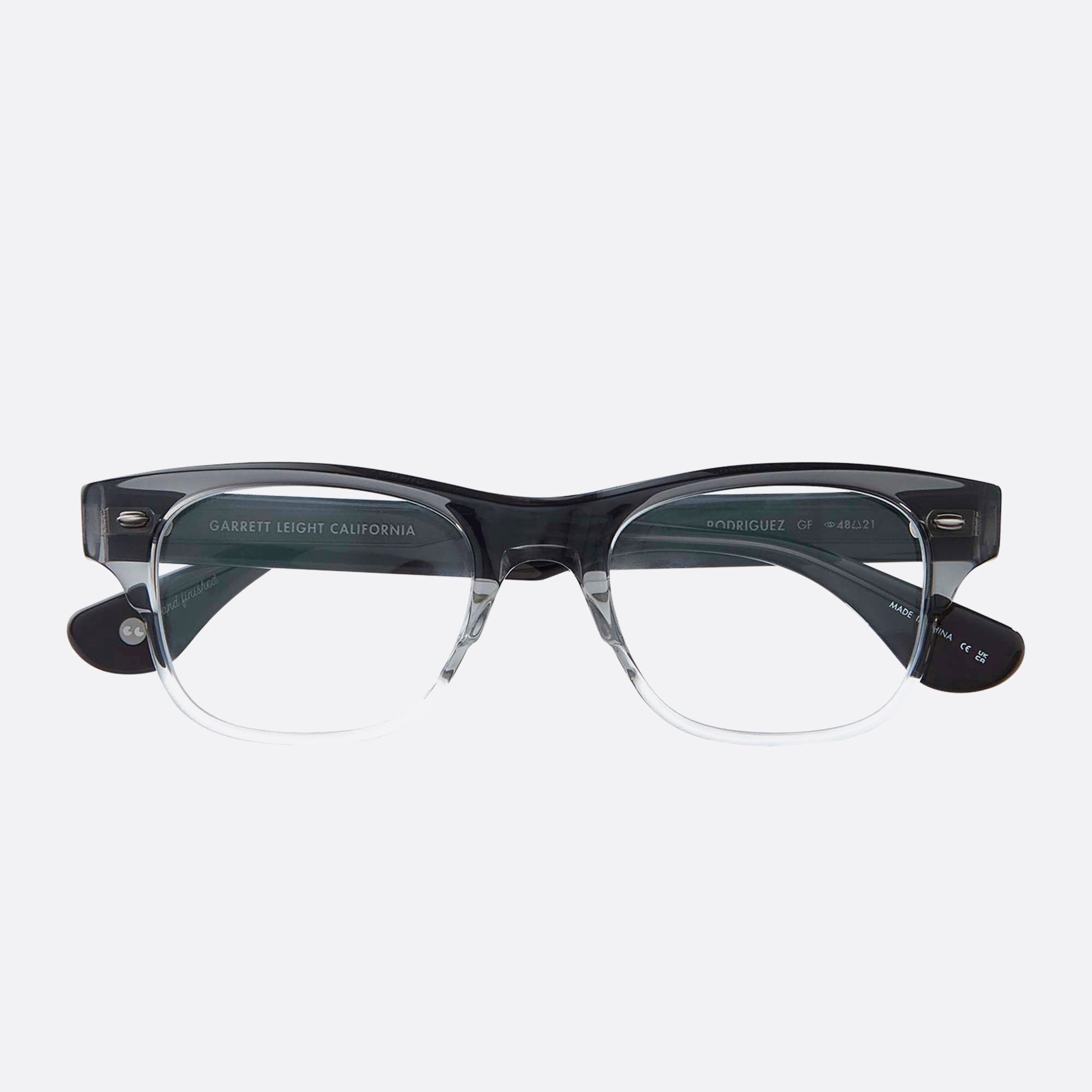 Garrett 48mm Leight Rodriguez Grey Geometric Unisex Eyeglasses - Additional Angle