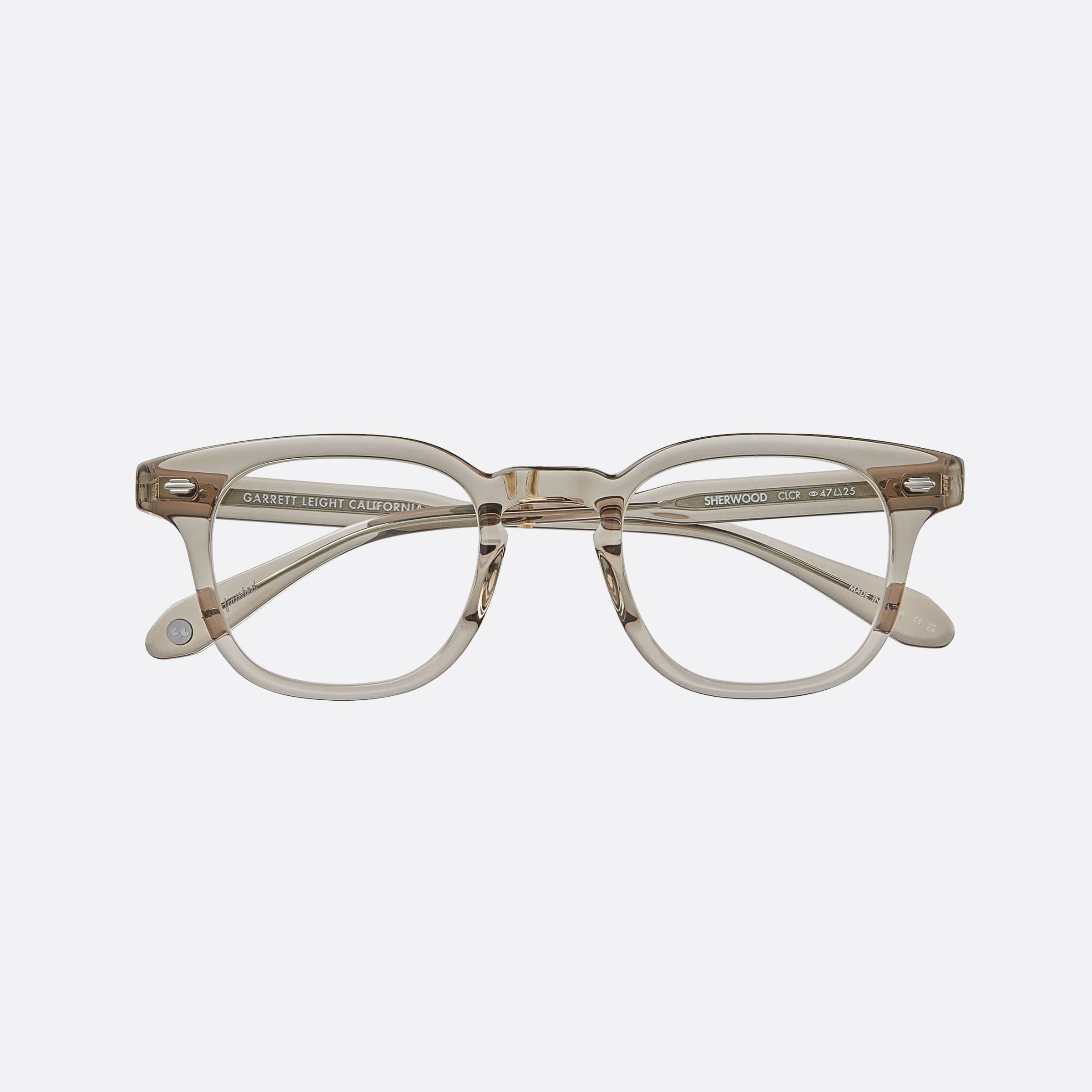 Garrett 47mm Leight Sherwood Clcr Grey Squared Unisex Eyeglasses - Lifestyle Shot