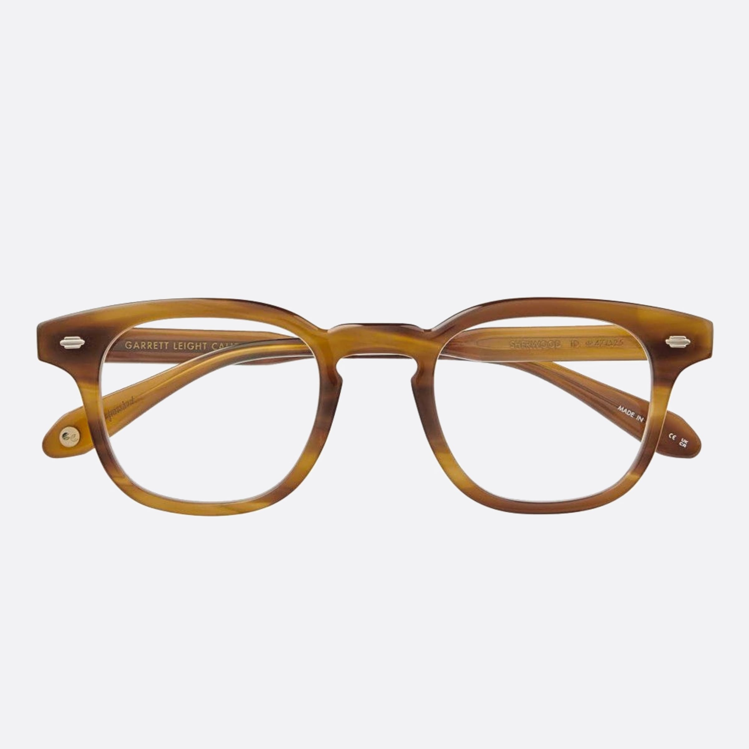 Garrett 47mm Leight Sherwood Brown Squared Unisex Eyeglasses - Lifestyle Shot