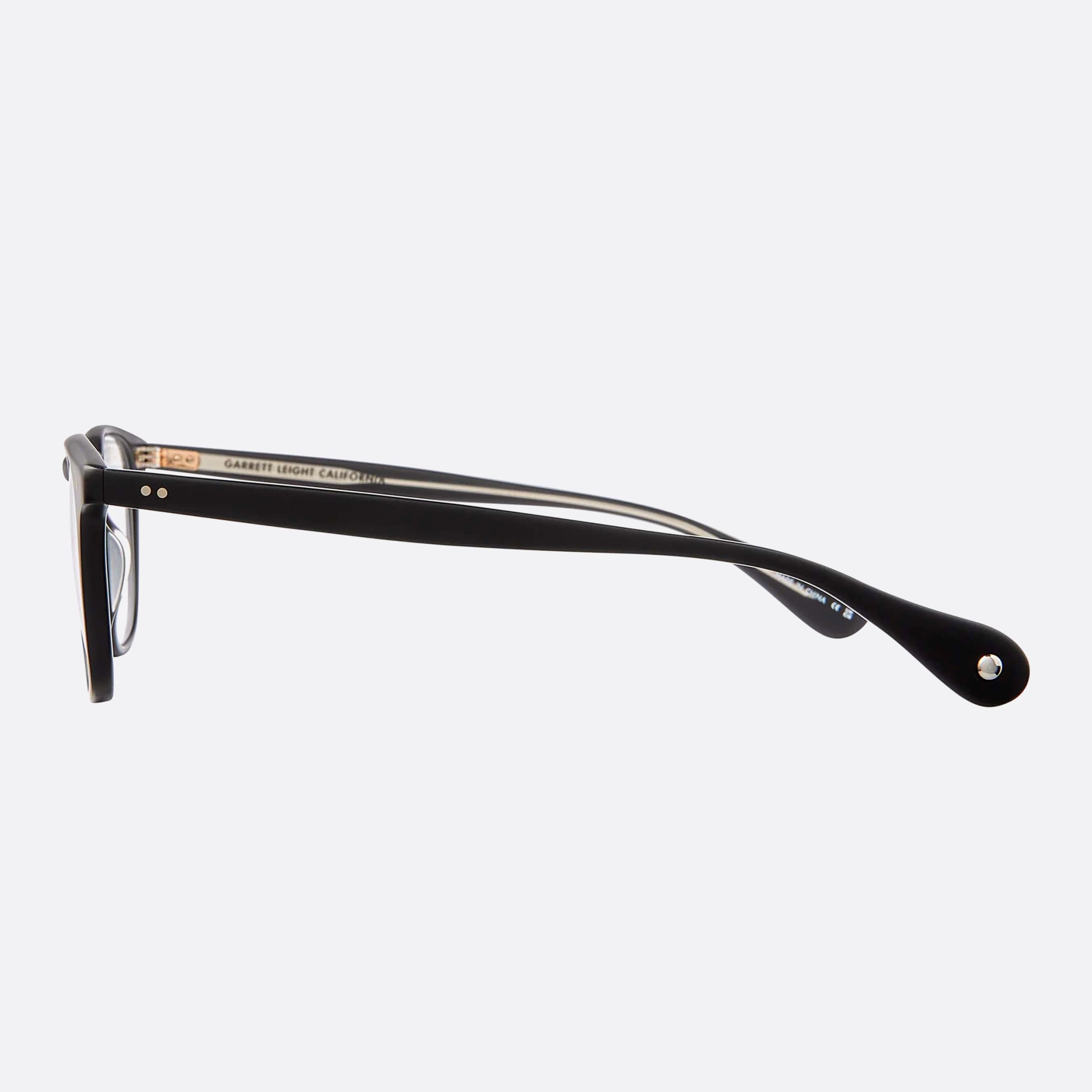 Garrett 47mm Leight Wilshire Mbk Black Squared Unisex Eyeglasses - Detail View