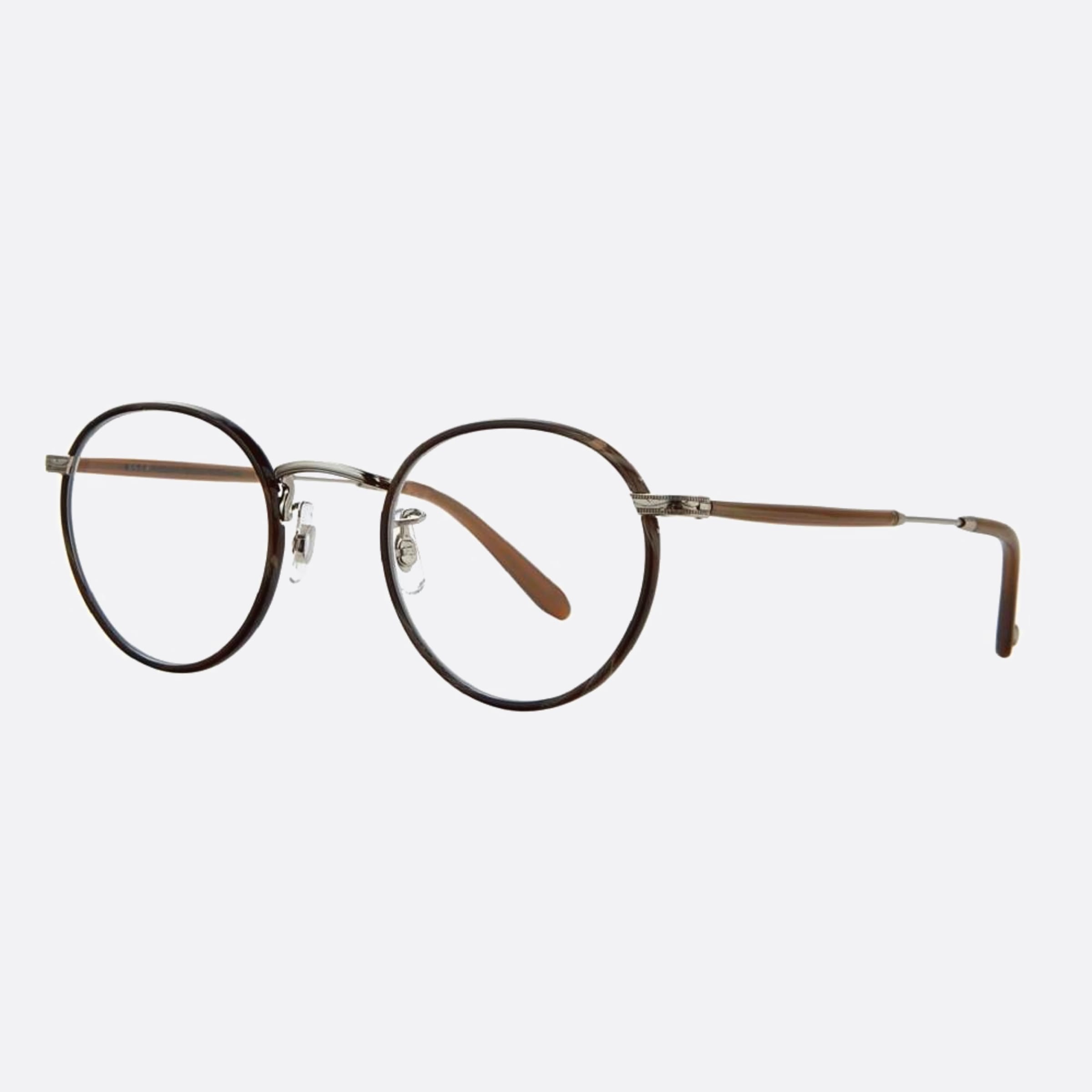 Garrett 46mm Leight Wilson Dkwr Hzl Brown Round Unisex Eyeglasses - Side View