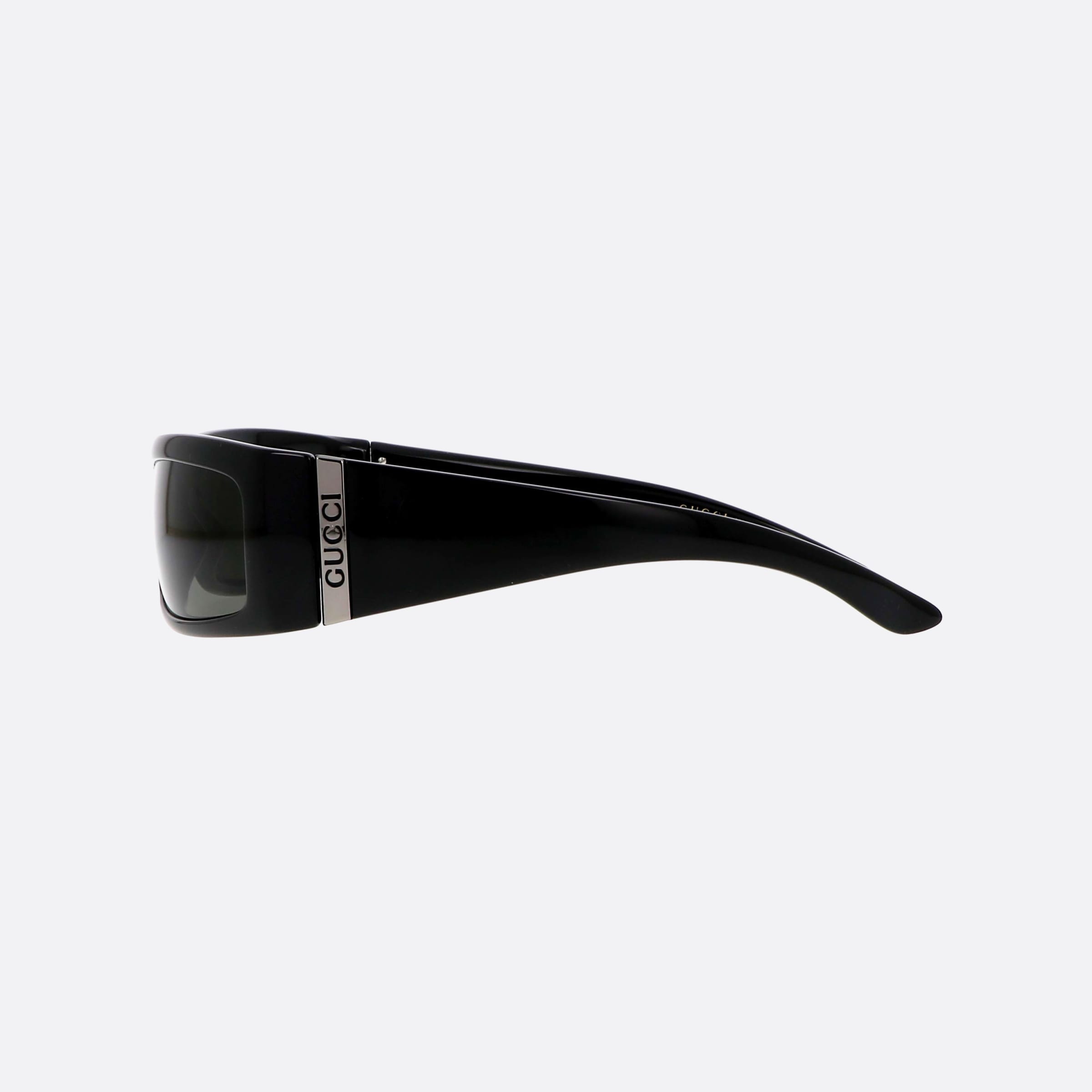 Gucci 64mm Fashion Black Squared Man Sunglasses - Detail View