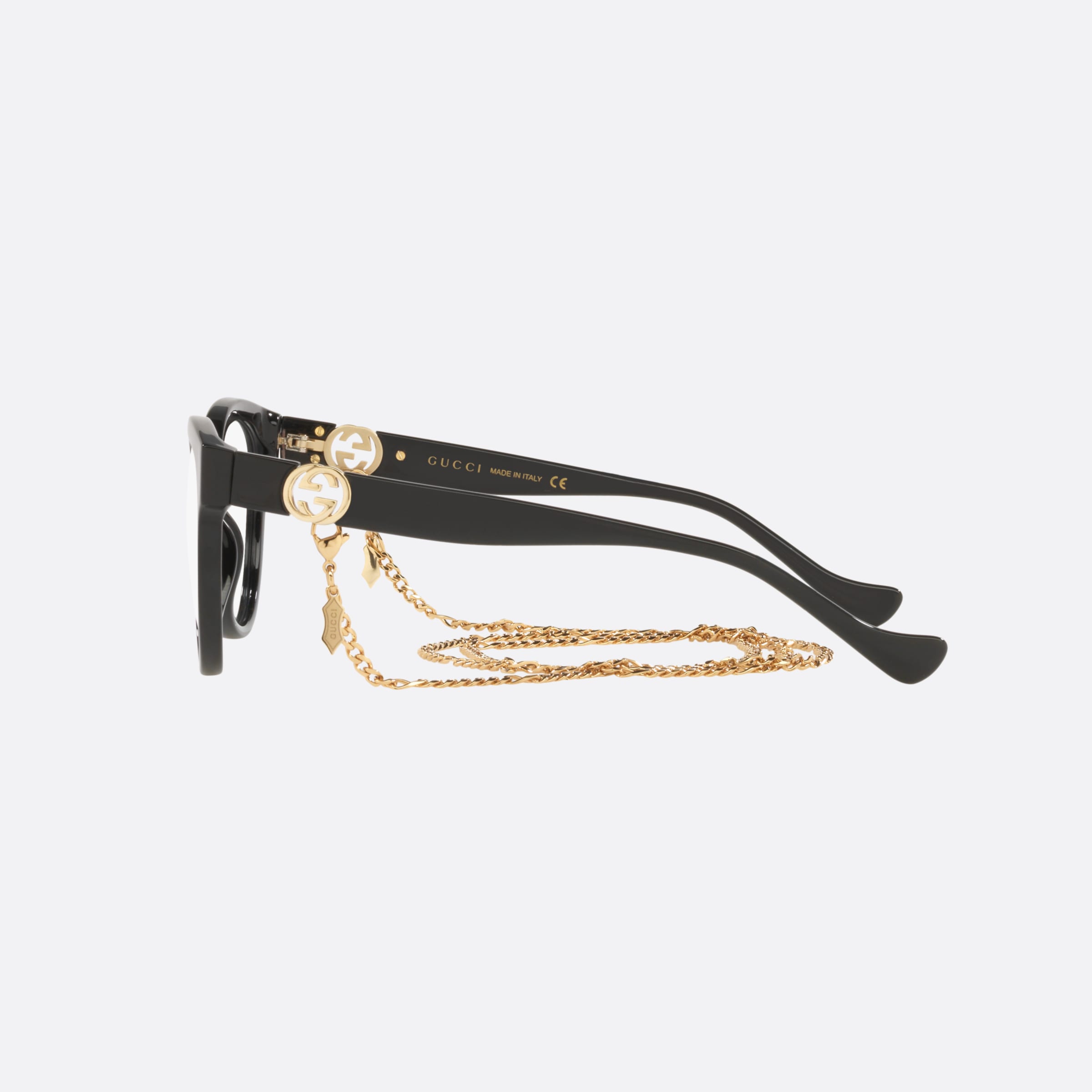 Gucci 54mm Gc001631 Black Cat Eye Woman Eyeglasses - Detail View