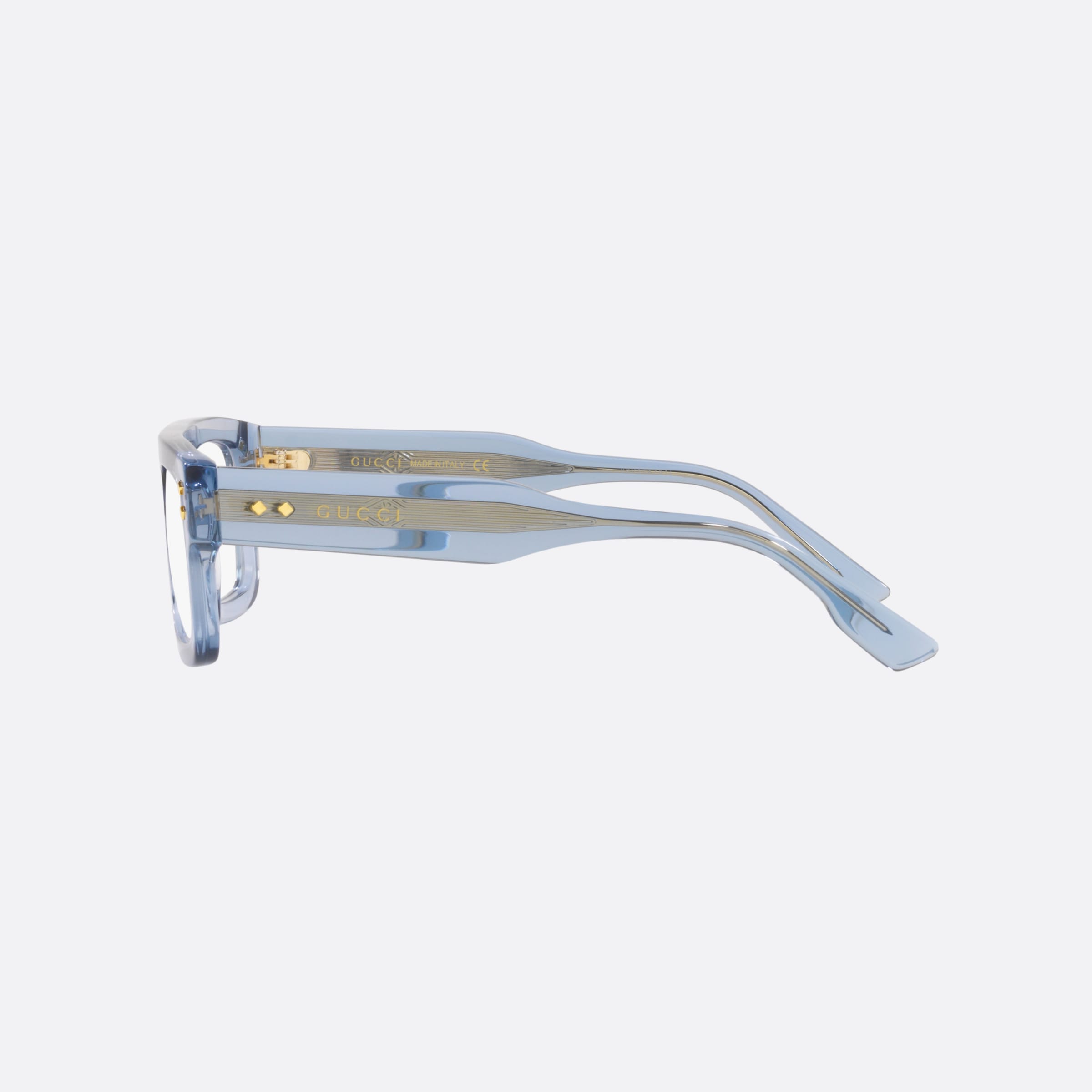 Gucci 52mm Gc001830 Blue Rectangular Man Eyeglasses - Detail View