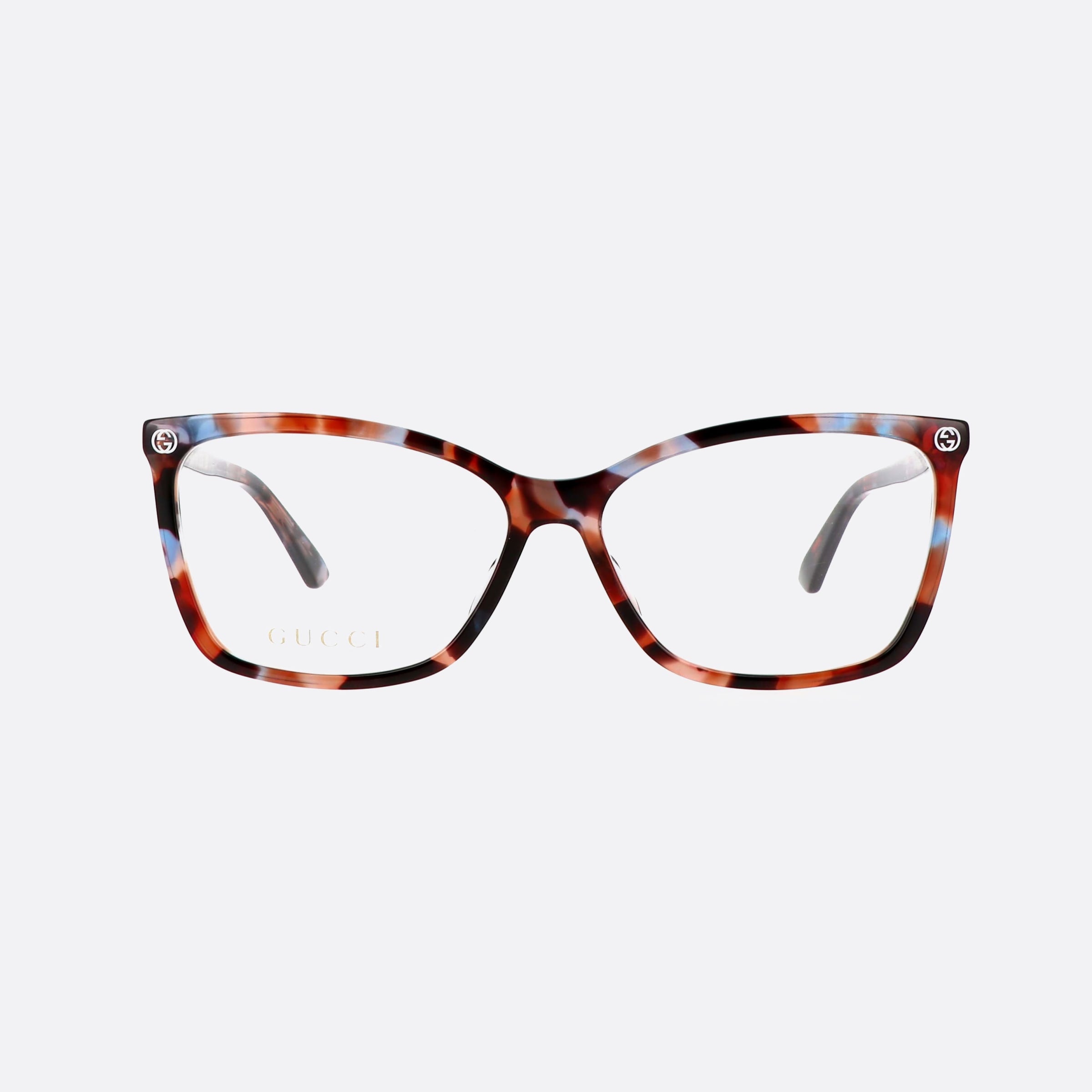 Gucci 56mm Logo Tortoise Cat Eyes Woman Eyeglasses - Side View