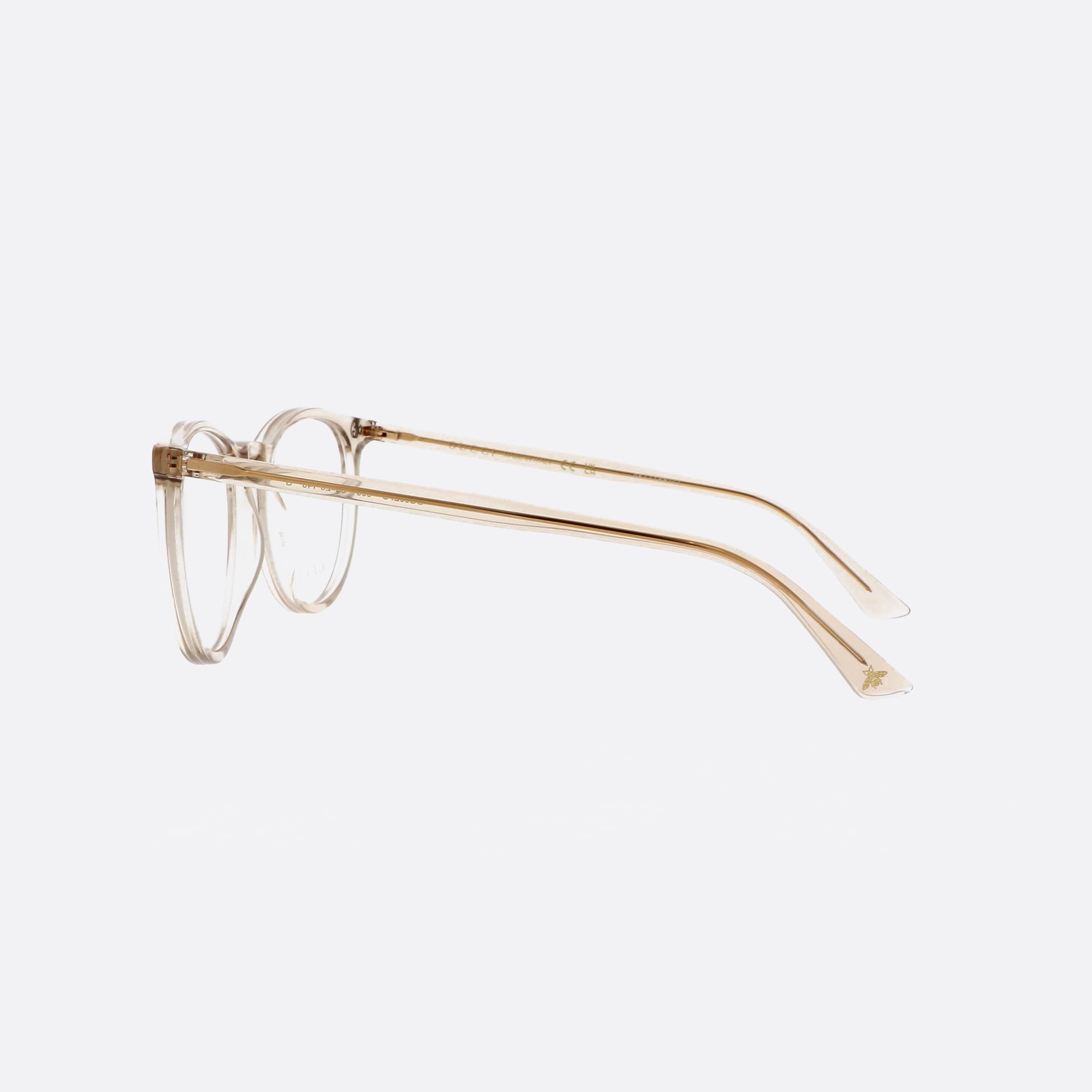 Gucci 50mm Logo Yellow Oval Woman Eyeglasses - Detail View